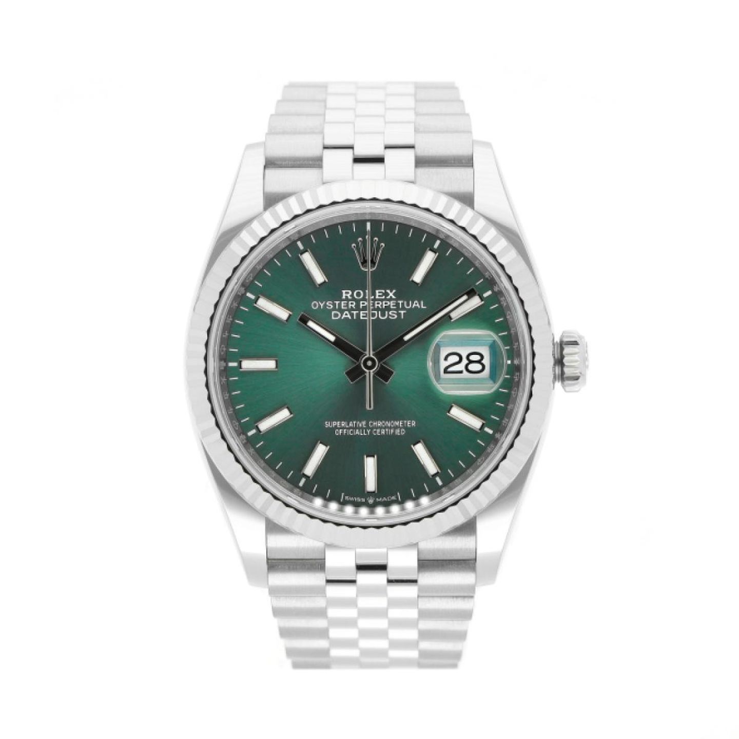 Rolex Datejust 36 126234 (2025) - Groen wijzerplaat 36mm Staal (1/5)