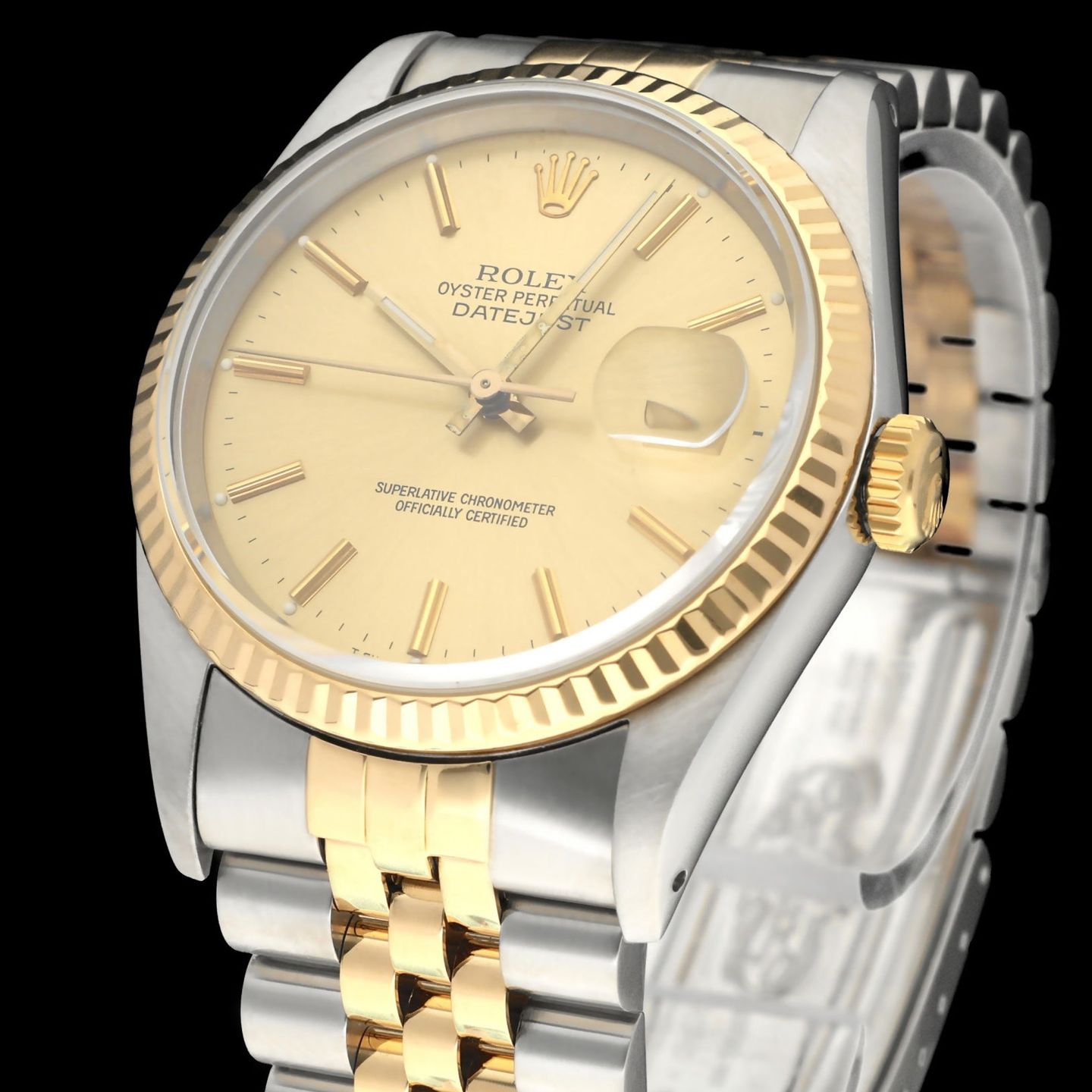 Rolex Datejust 36 16233 (1990) - Champagne dial 36 mm Gold/Steel case (6/8)