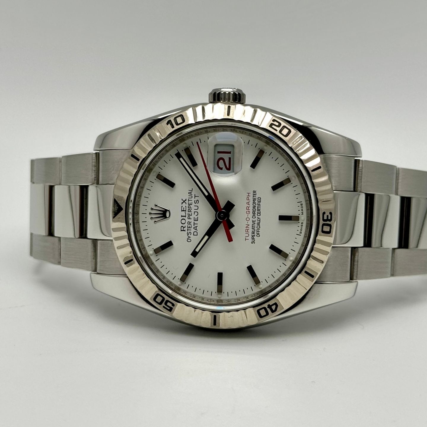 Rolex Datejust Turn-O-Graph 116264 (2005) - White dial 36 mm Steel case (2/10)