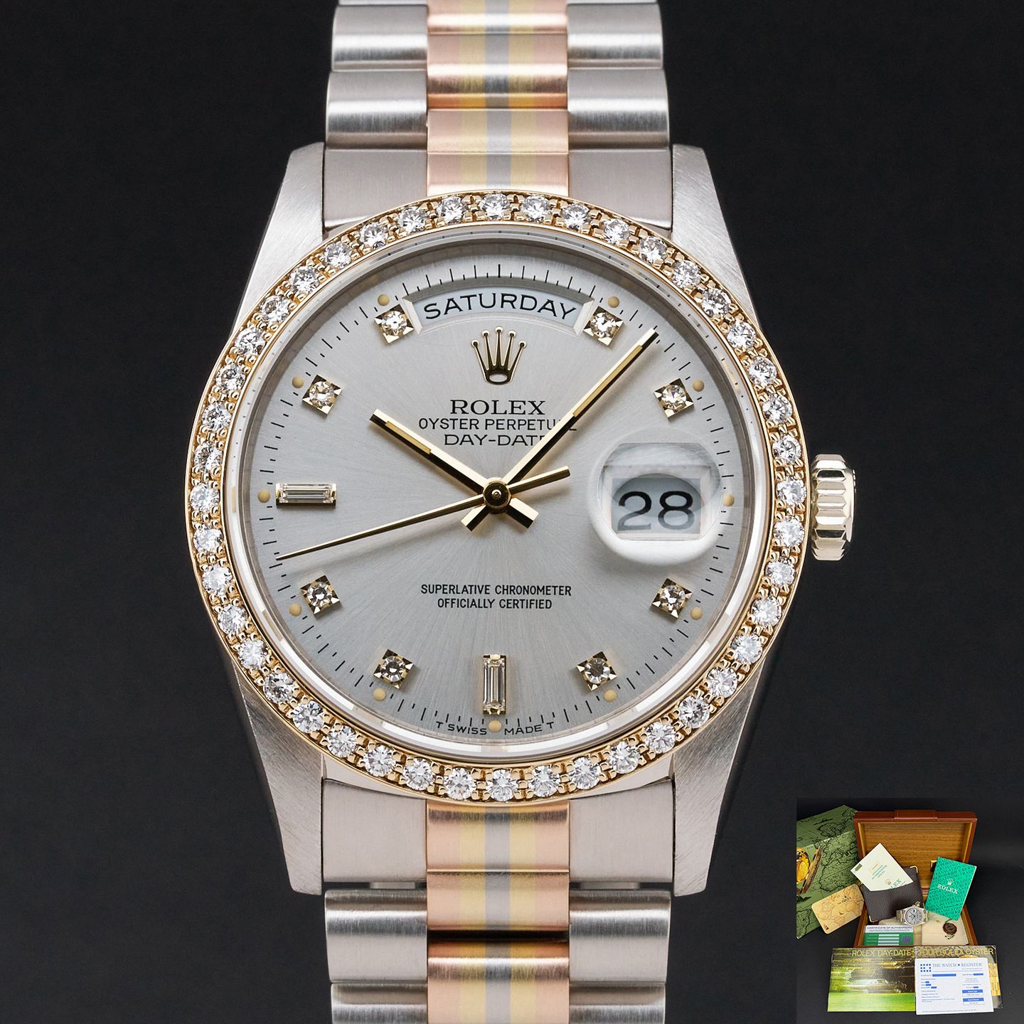 Rolex Day-Date 36 18349 (1989) - Silver dial 36 mm White Gold case (1/8)
