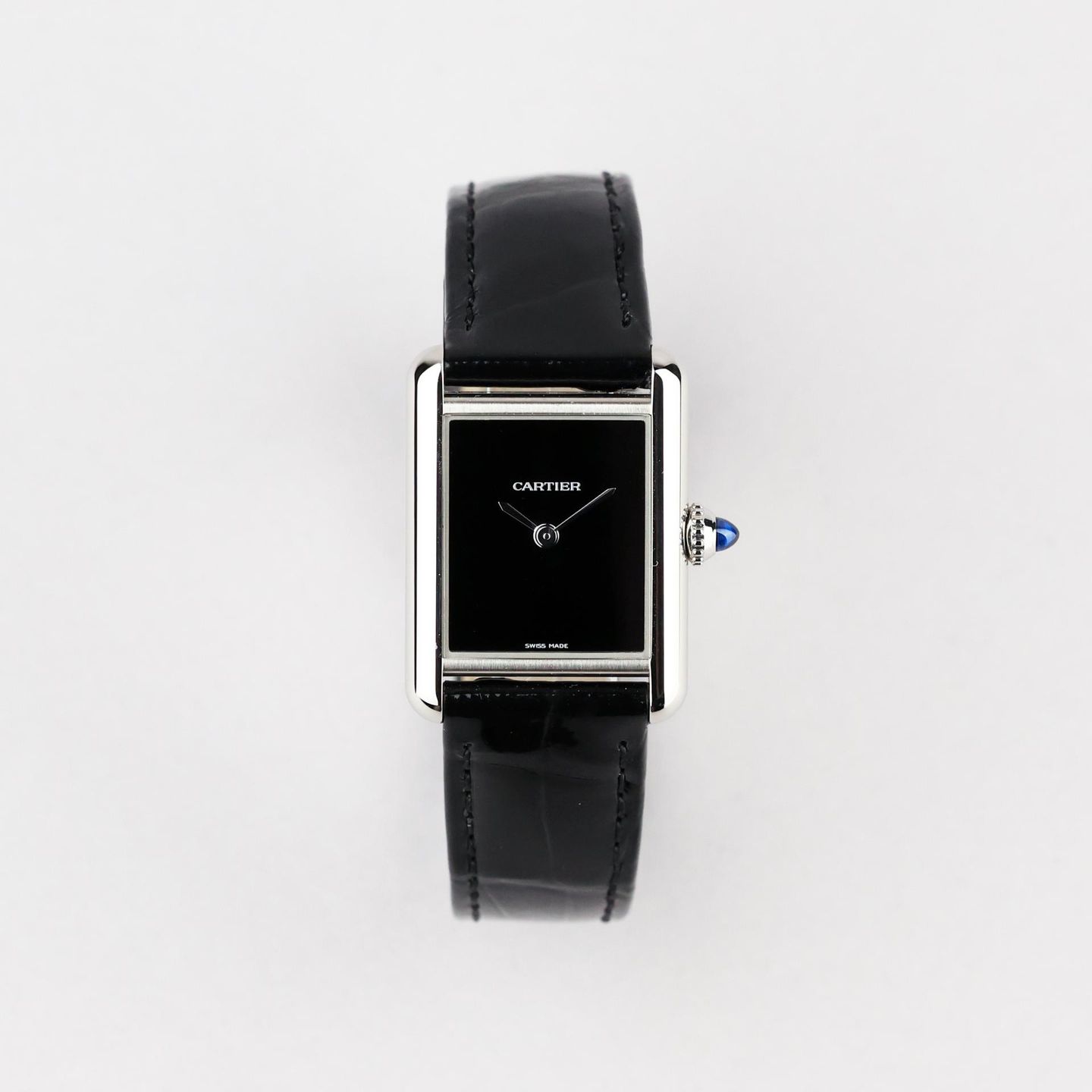 Cartier Tank WSTA0071 (2025) - Black dial 22 mm Steel case (1/8)