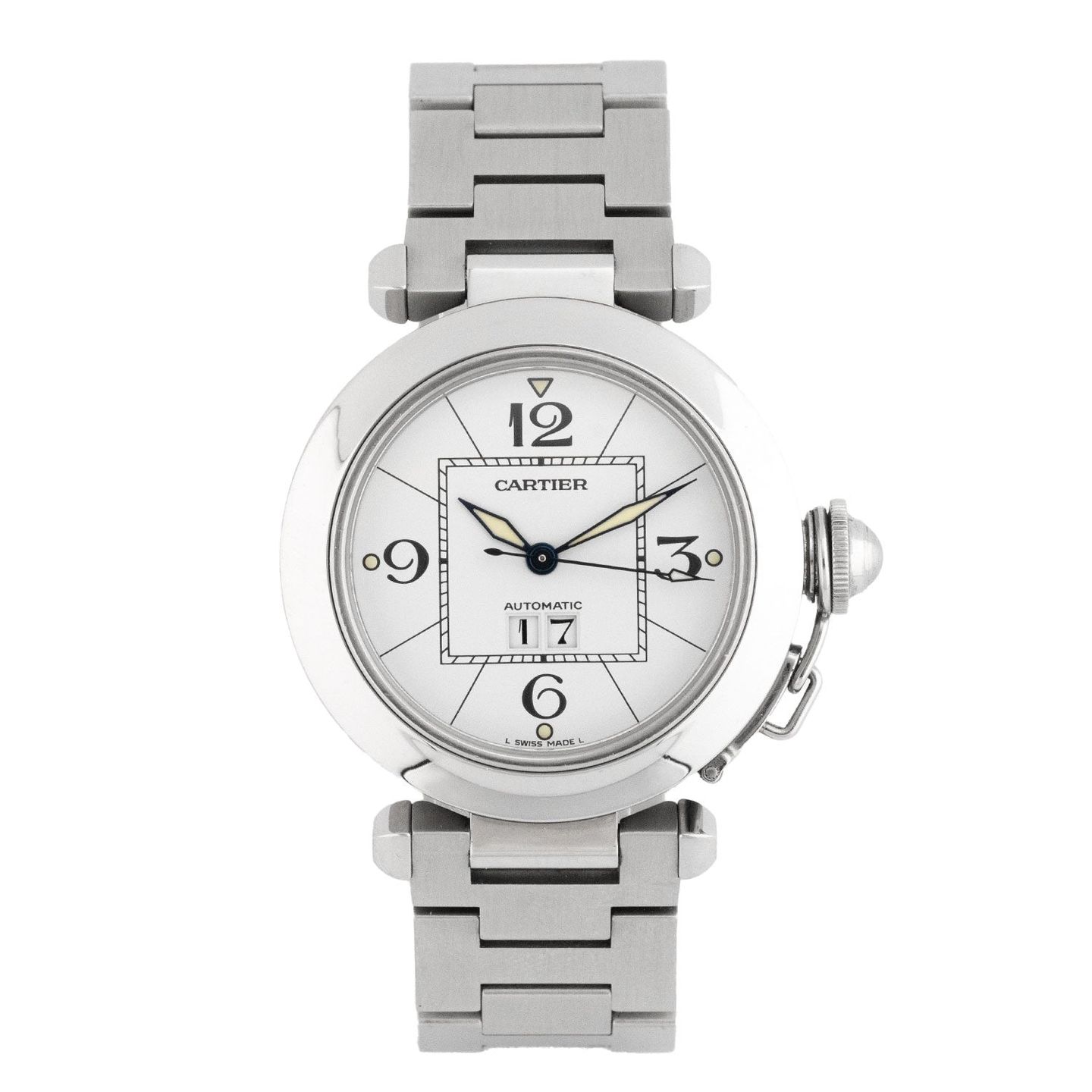 Cartier Pasha C W31055M7 (Unknown (random serial)) - White dial 35 mm Steel case (1/5)