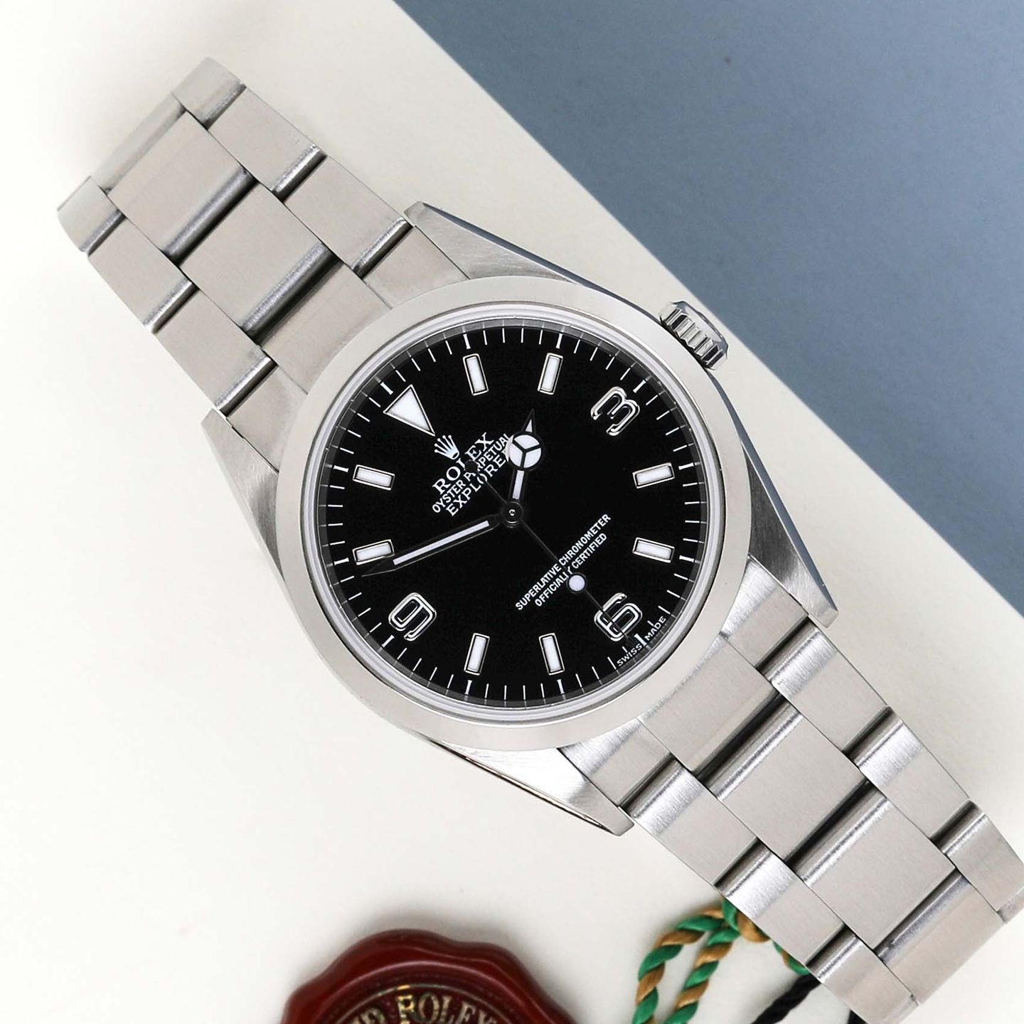 Rolex Explorer 114270 (2001) - Zwart wijzerplaat 36mm Staal (1/8)