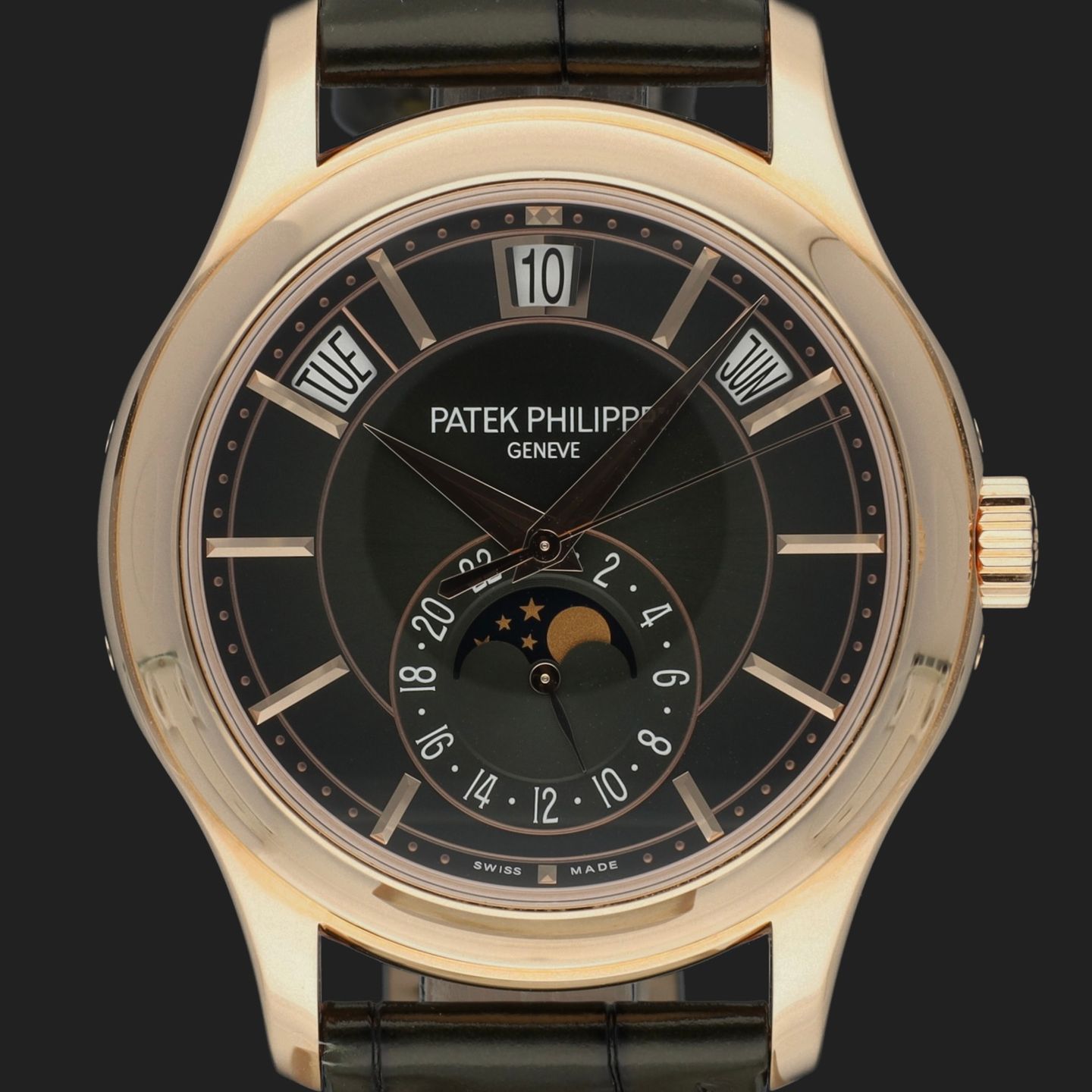 Patek Philippe Annual Calendar 5205R-011 (2023) - Green dial 40 mm Rose Gold case (2/8)