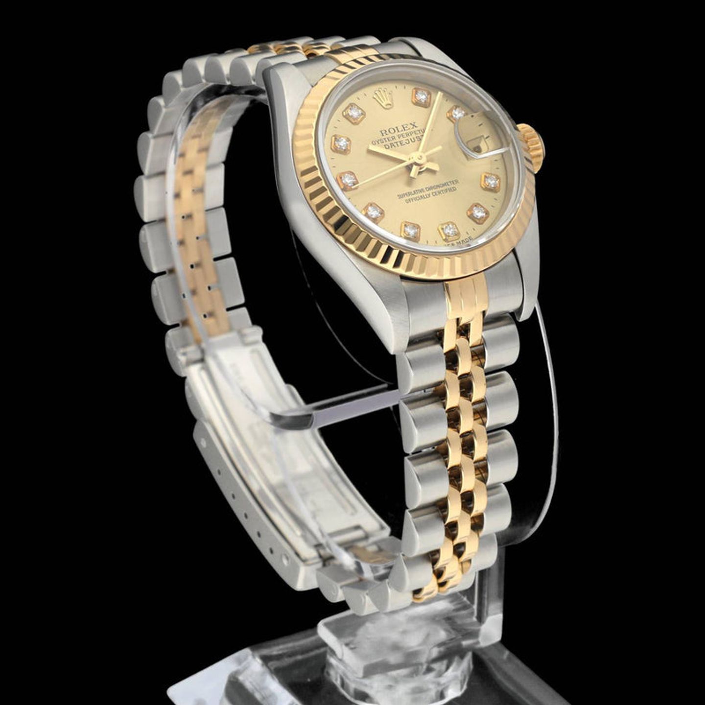 Rolex Lady-Datejust 69173 (1998) - Gold dial 26 mm Gold/Steel case (4/7)