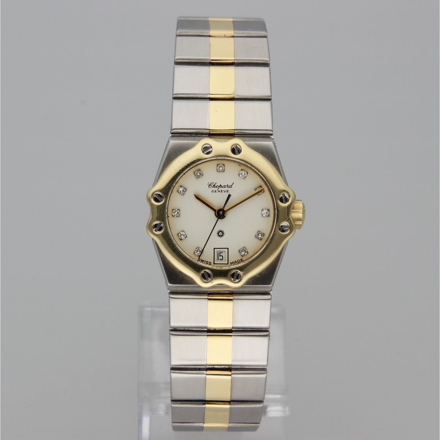 Chopard St. Moritz 8024 (Unknown (random serial)) - Pearl dial 24 mm Gold/Steel case (2/8)