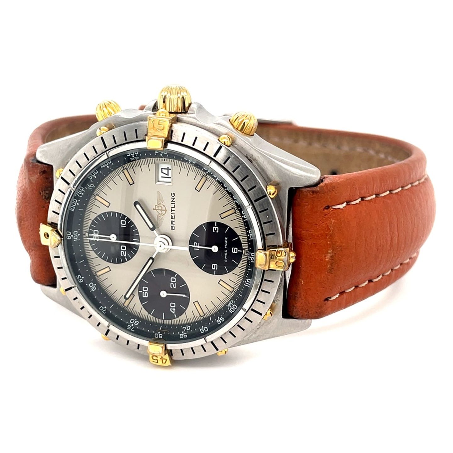 Breitling Chronomat 81950A (Unknown (random serial)) - Silver dial 29 mm Gold/Steel case (6/8)