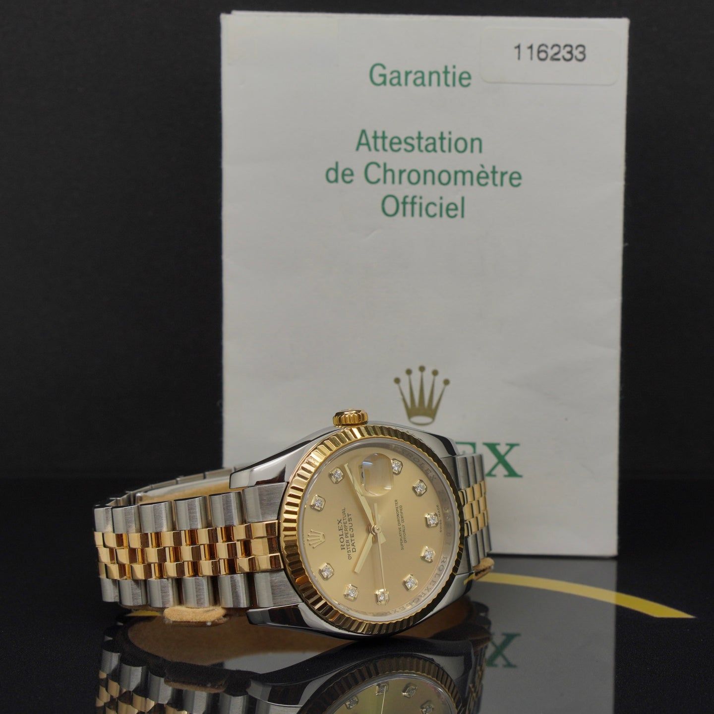 Rolex Datejust 36 116233 (2006) - Gold dial 36 mm Gold/Steel case (5/7)