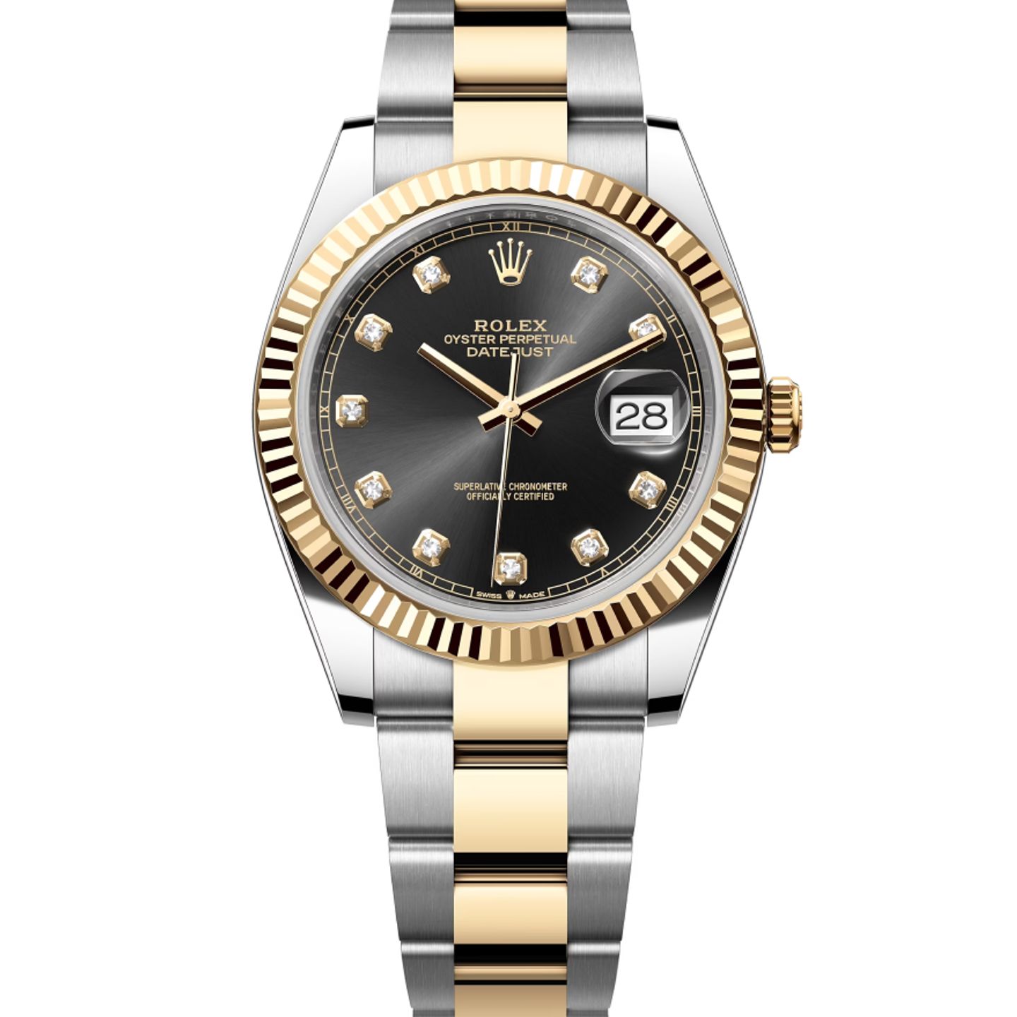 Rolex Datejust 41 126333 (Unknown (random serial)) - Black dial 41 mm Gold/Steel case (1/8)