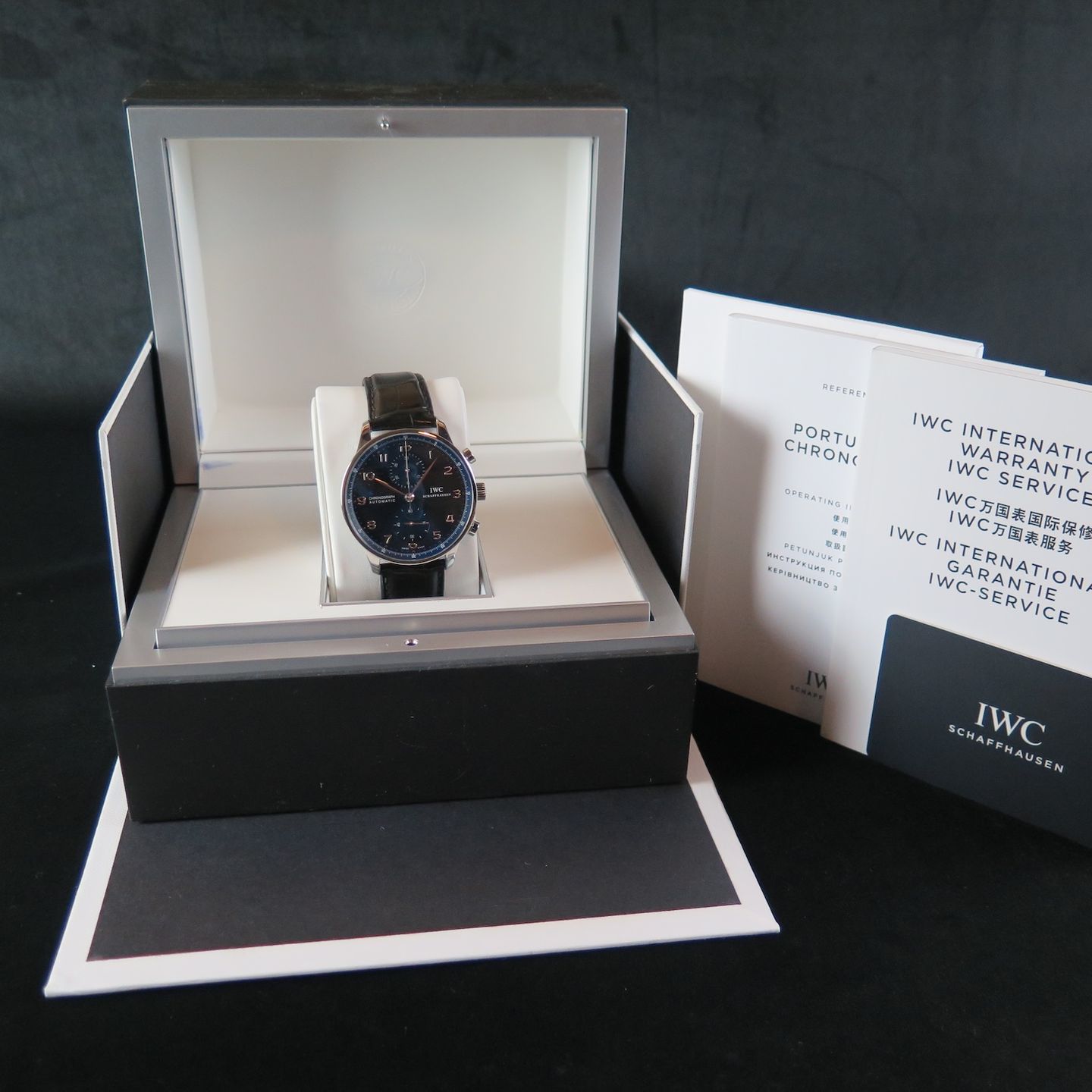 IWC Portuguese Chronograph IW371491 (2018) - Blue dial 41 mm Steel case (8/8)