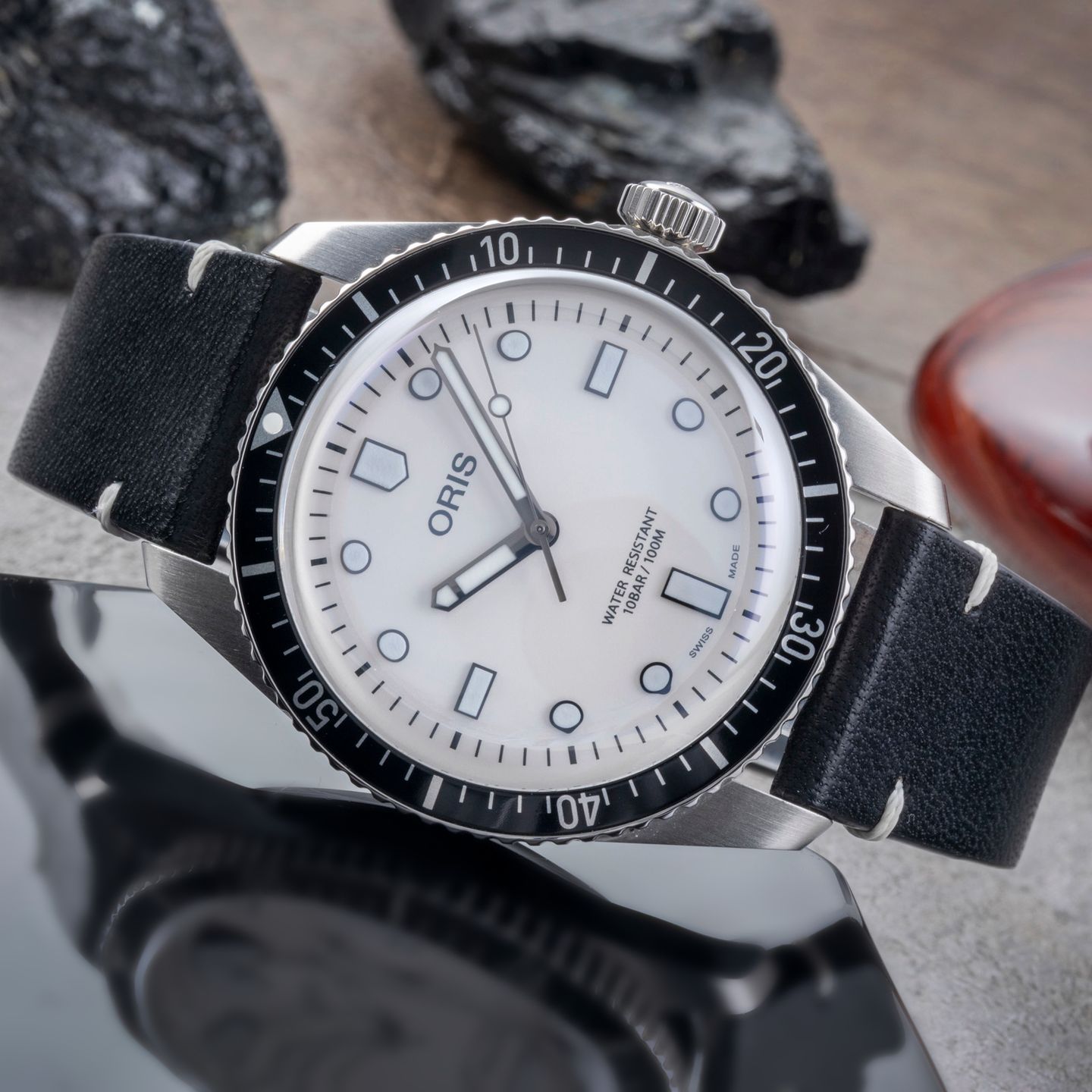 Oris Divers 01 733 7707 4051 OSC-DUS-Set (Unknown (random serial)) - White dial 40 mm Steel case (2/8)