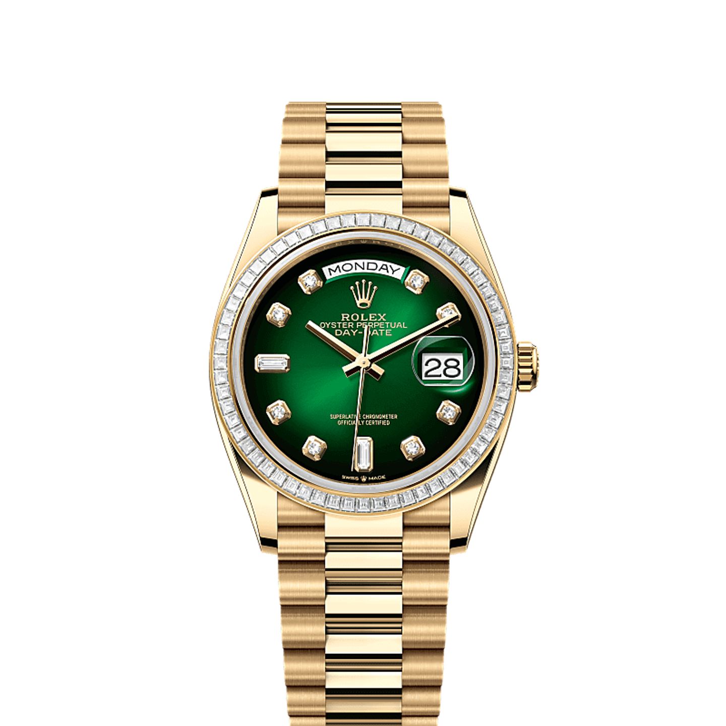 Rolex Day-Date 36 128398TBR (2025) - Groen wijzerplaat 36mm Geelgoud (1/1)