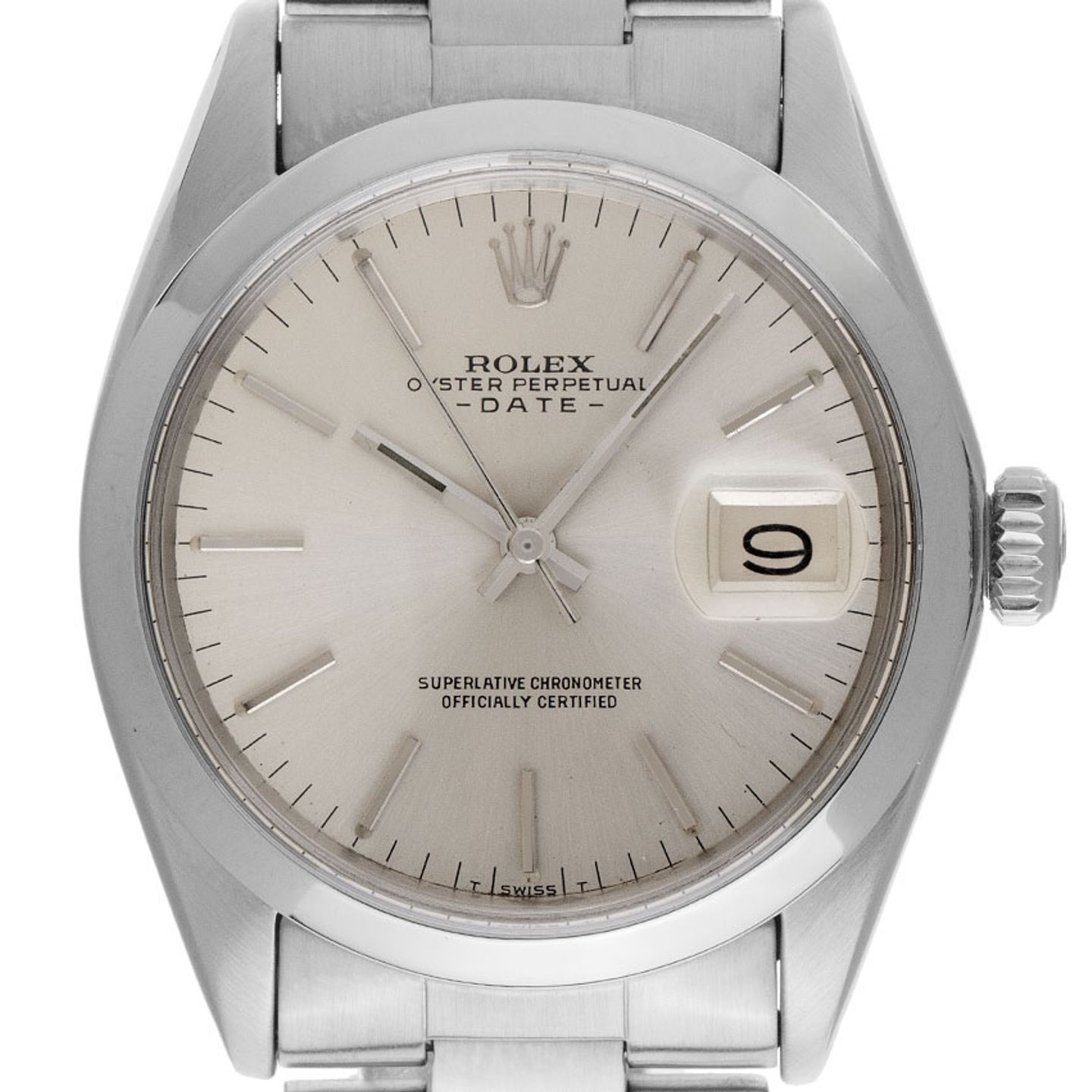 Rolex Oyster Perpetual Date 1500 (1968) - Silver dial 34 mm Steel case (1/8)