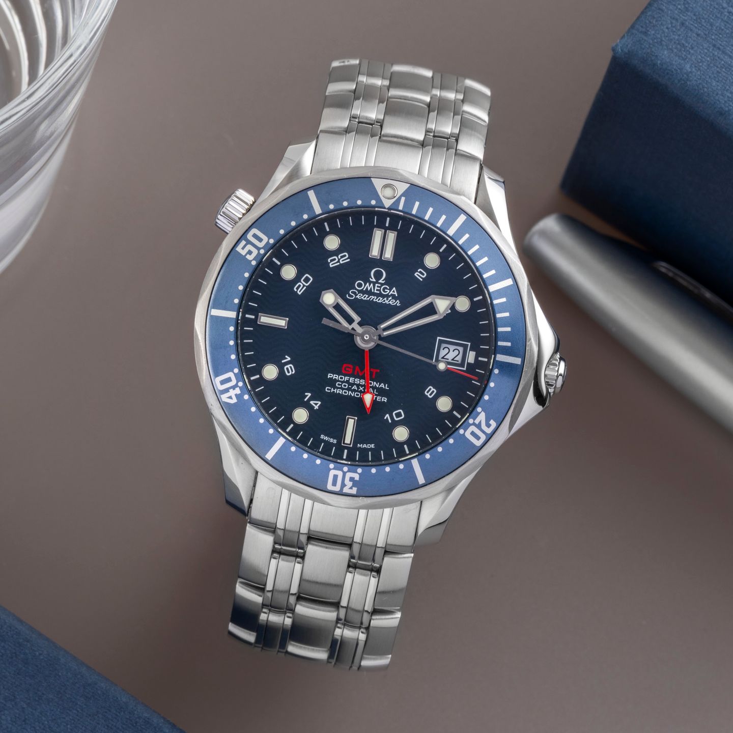 Omega Seamaster Diver 300 M 2535.80.00 (2008) - Blue dial 41 mm Steel case (1/8)