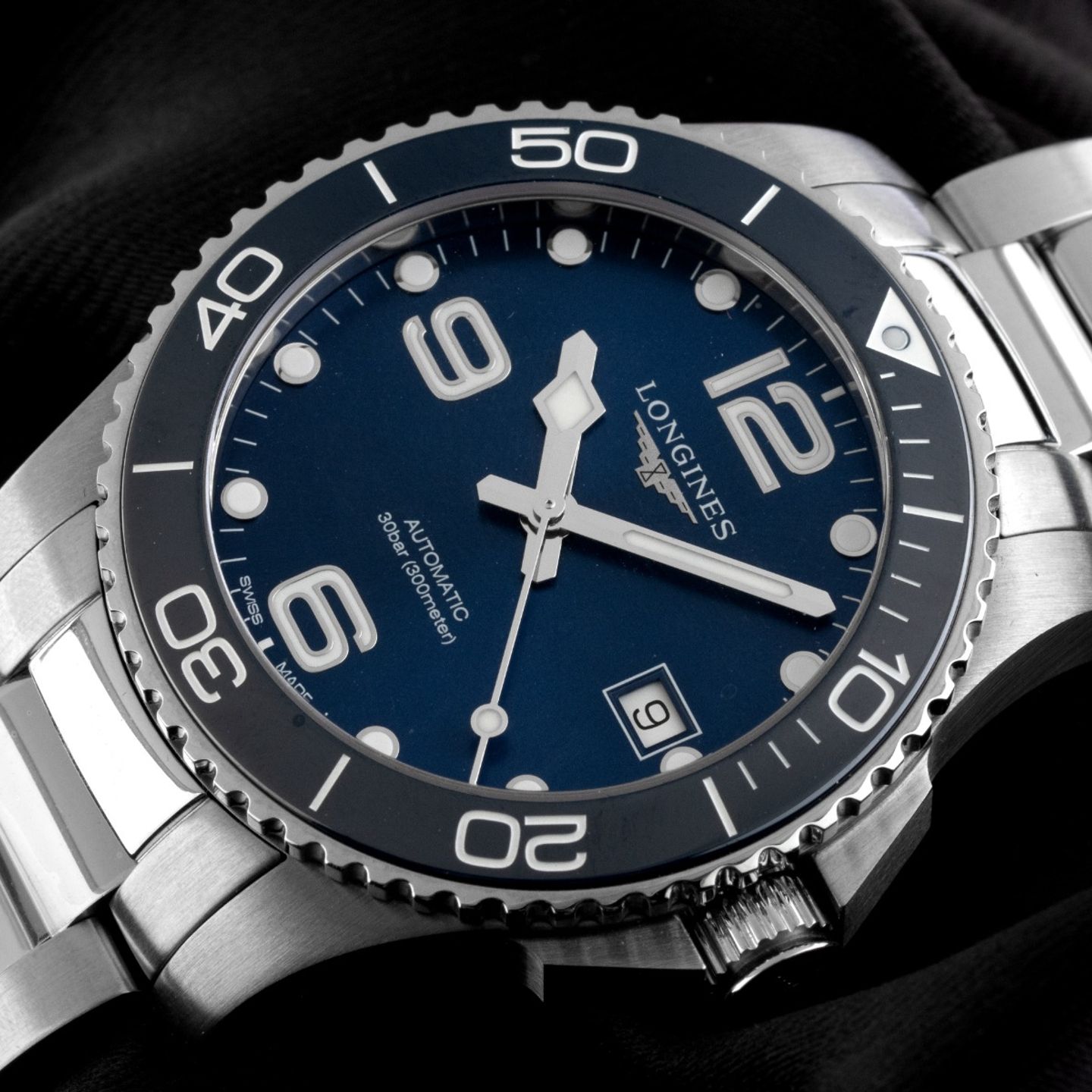 Longines HydroConquest L3.780.4.96.6 (2025) - Blauw wijzerplaat 39mm Staal (3/7)
