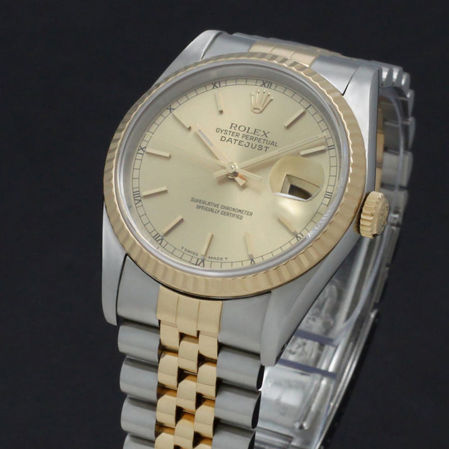 Rolex Datejust 36 16233 (1989) - Gold dial 36 mm Gold/Steel case (7/7)