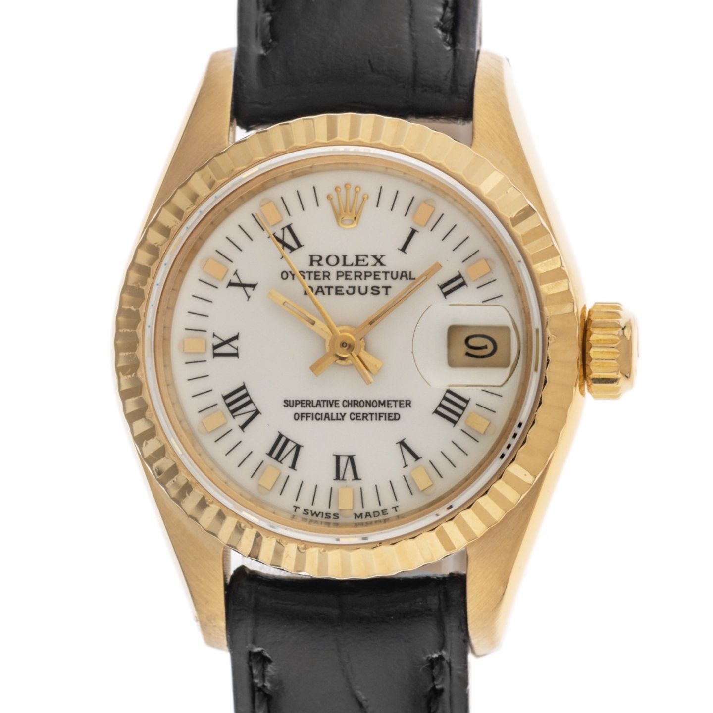 Rolex Lady-Datejust 69178 (1990) - White dial 26 mm Yellow Gold case (1/8)