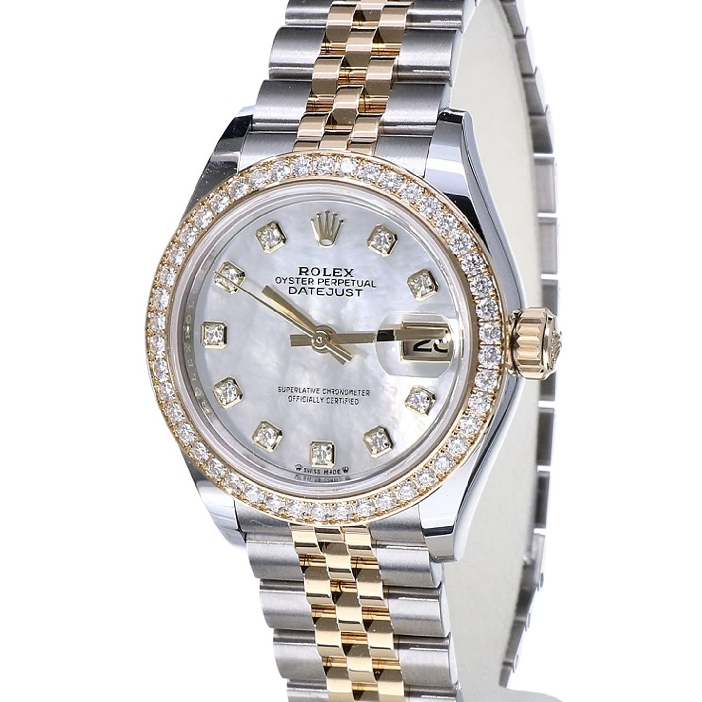 Rolex Lady-Datejust 279383RBR (2022) - Pearl dial 28 mm Gold/Steel case (1/8)