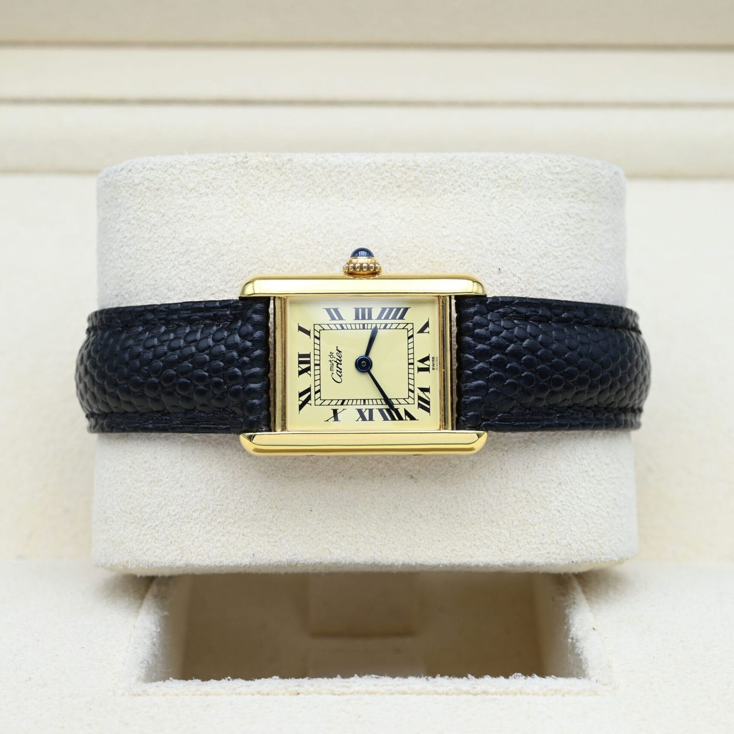 Cartier Tank Vermeil 5057001 (Unknown (random serial)) - Yellow dial 20 mm Silver case (5/8)