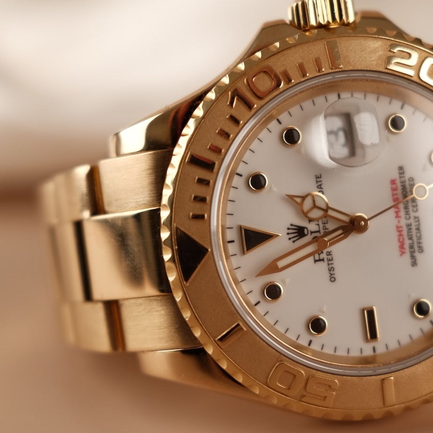 Rolex Yacht-Master 40 16628 (2004) - White dial 40 mm Yellow Gold case (7/8)