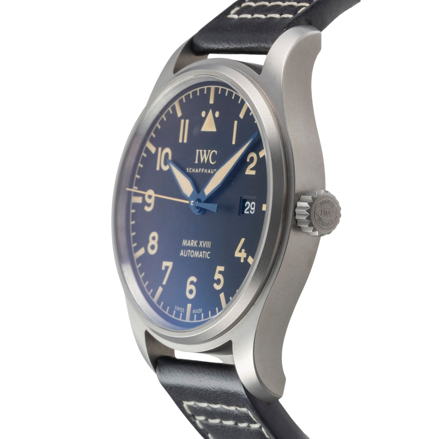 IWC Pilot Mark IW327006 (2019) - Black dial 40 mm Titanium case (6/8)