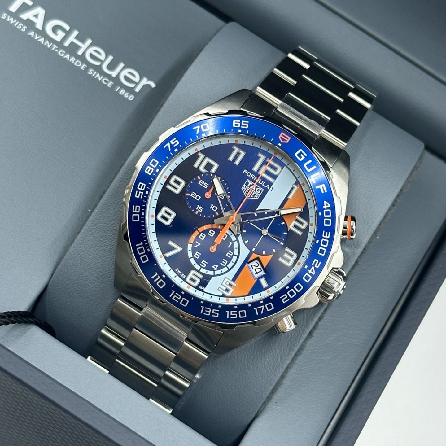 TAG Heuer Formula 1 Quartz CAZ101AT.BA0842 (2023) - Blue dial 43 mm Steel case (7/8)