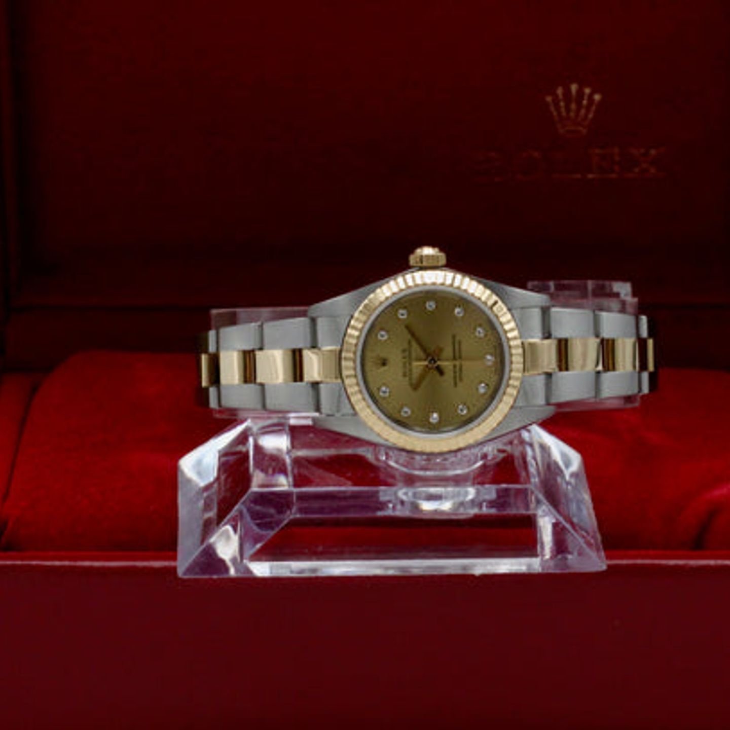 Rolex Oyster Perpetual 76193 (1999) - Gold dial 26 mm Gold/Steel case (3/7)