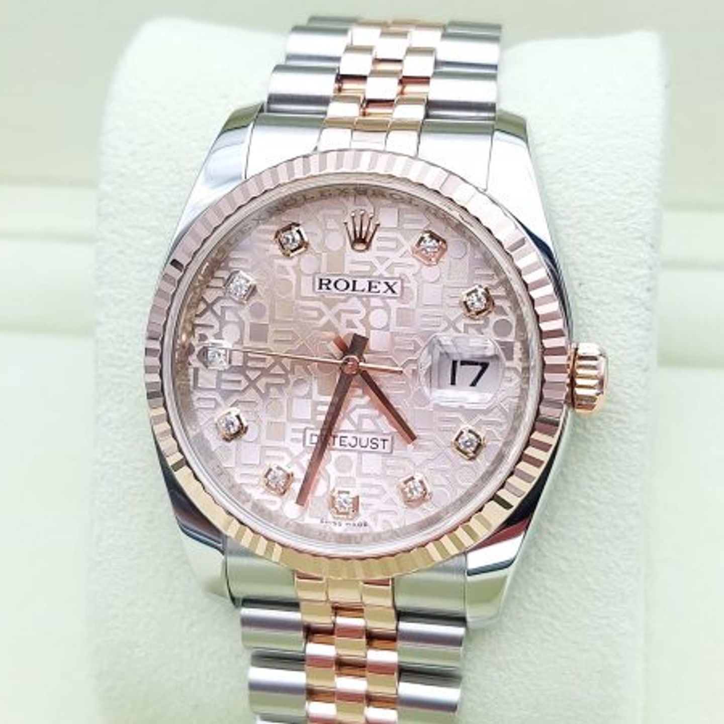 Rolex Datejust 36 116231 (2010) - Pink dial 36 mm Gold/Steel case (6/8)