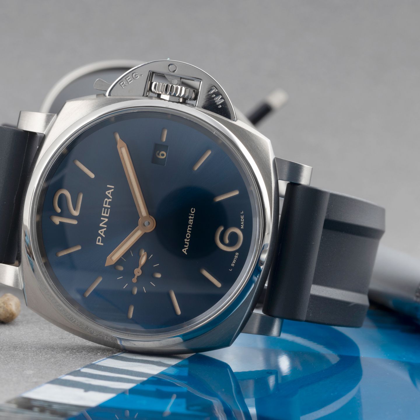 Panerai Luminor Due PAM00927 (Onbekend (willekeurig serienummer)) - Blauw wijzerplaat 42mm Titanium (2/8)