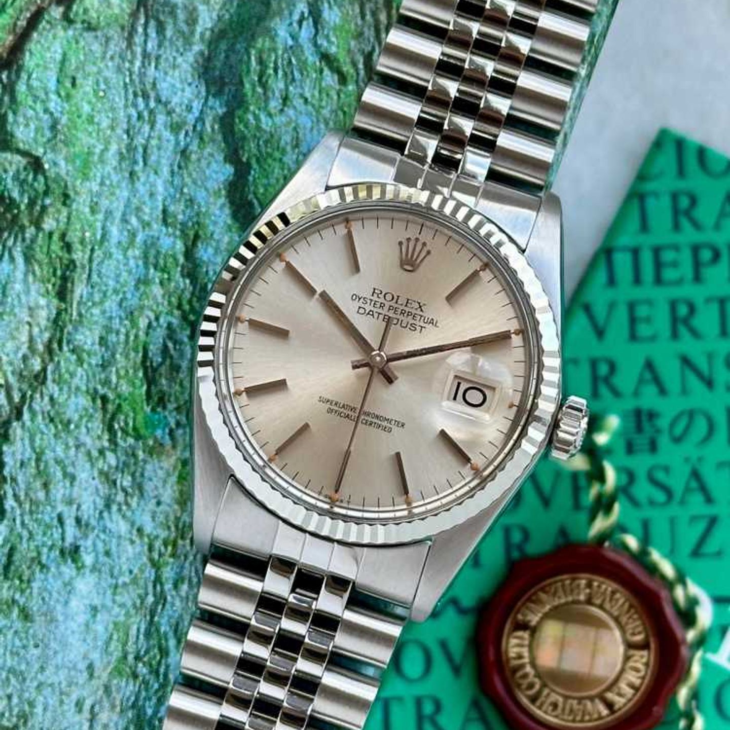 Rolex Datejust 36 16014 (1988) - Zilver wijzerplaat 36mm Staal (1/8)