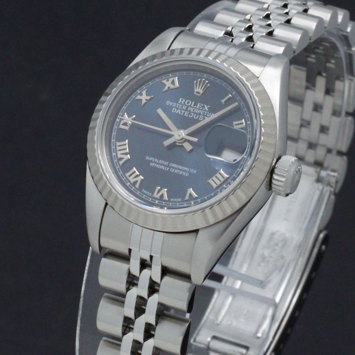 Rolex Lady-Datejust 69174 (1998) - Blue dial 26 mm Steel case (7/7)