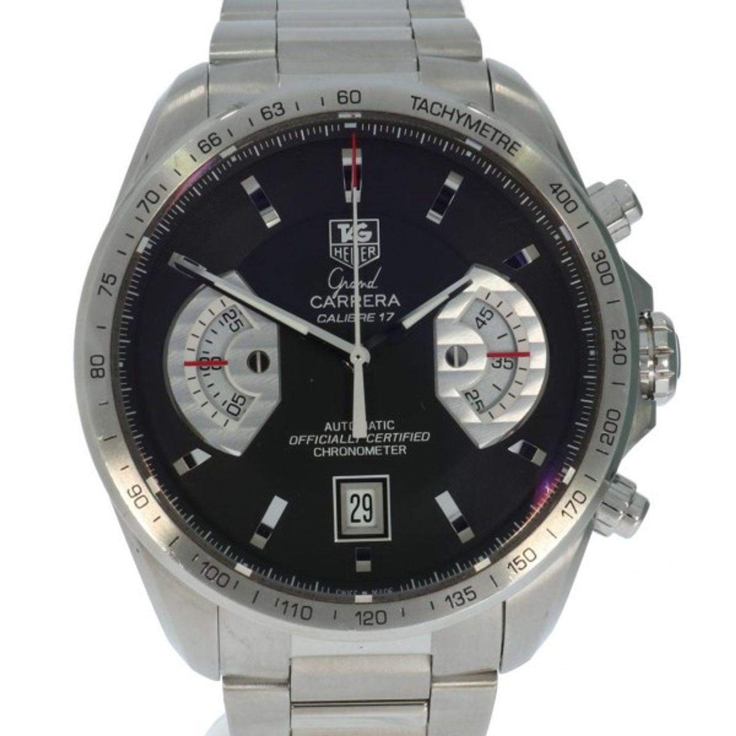 TAG Heuer Grand Carrera CAV511A (Onbekend (willekeurig serienummer)) - Zwart wijzerplaat 43mm Staal (1/5)