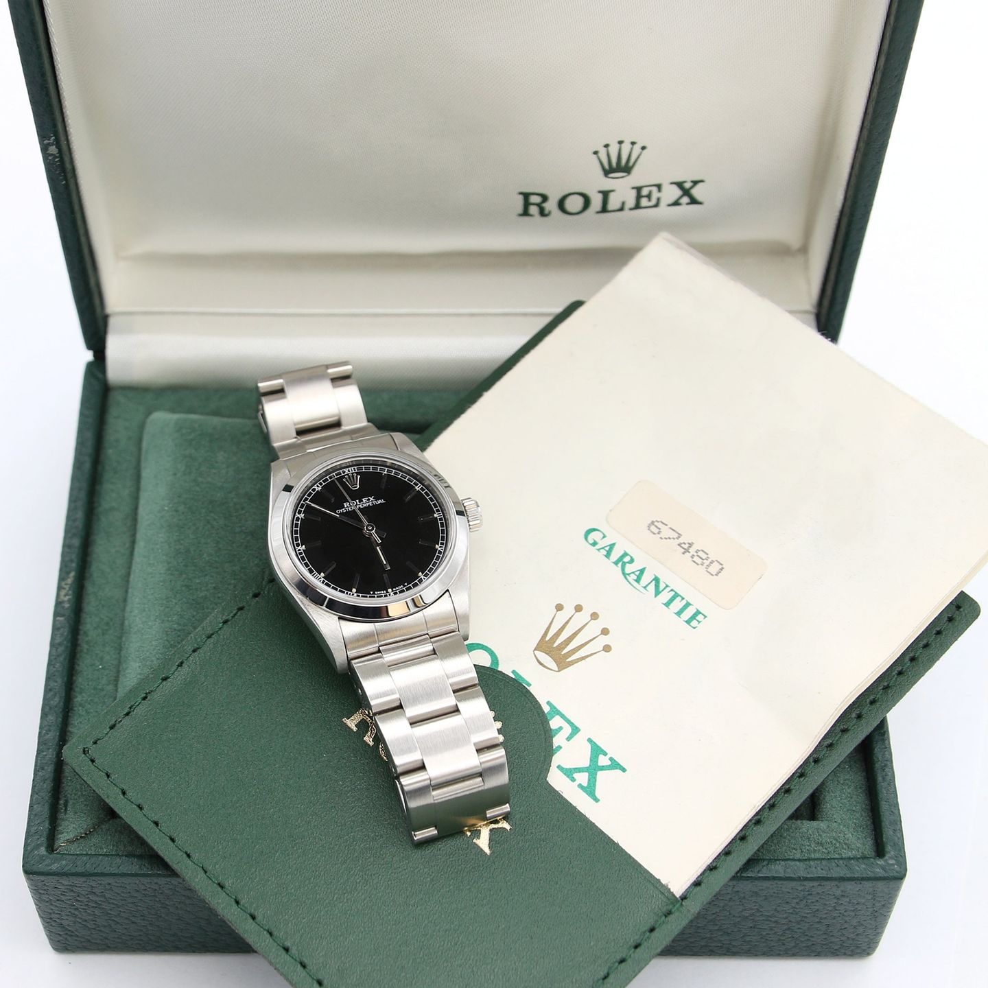 Rolex Oyster Perpetual 31 67480 (Unknown (random serial)) - Black dial 31 mm Steel case (3/8)