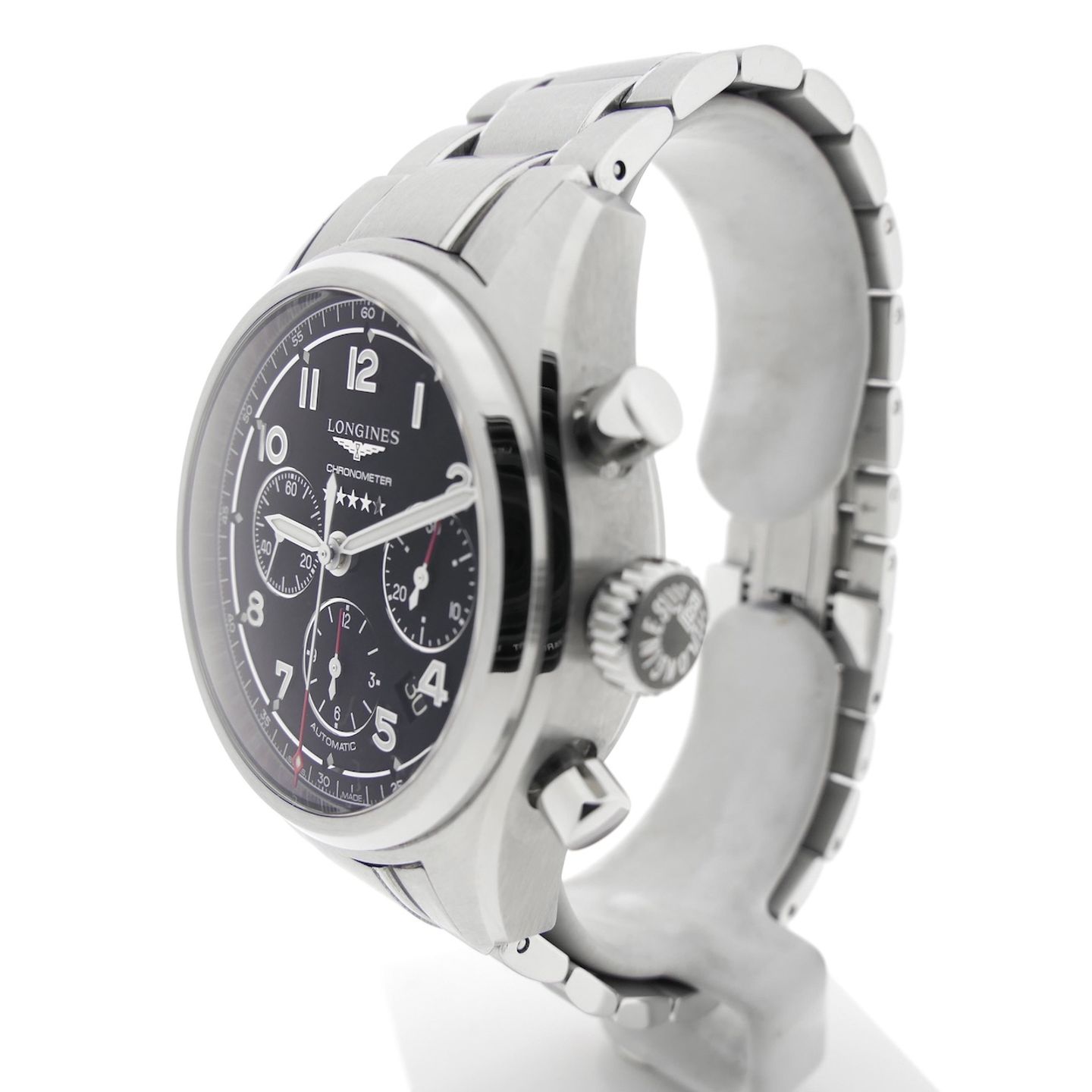 Longines Spirit L3.820.4.53.6 (2022) - Zwart wijzerplaat 42mm Staal (2/8)