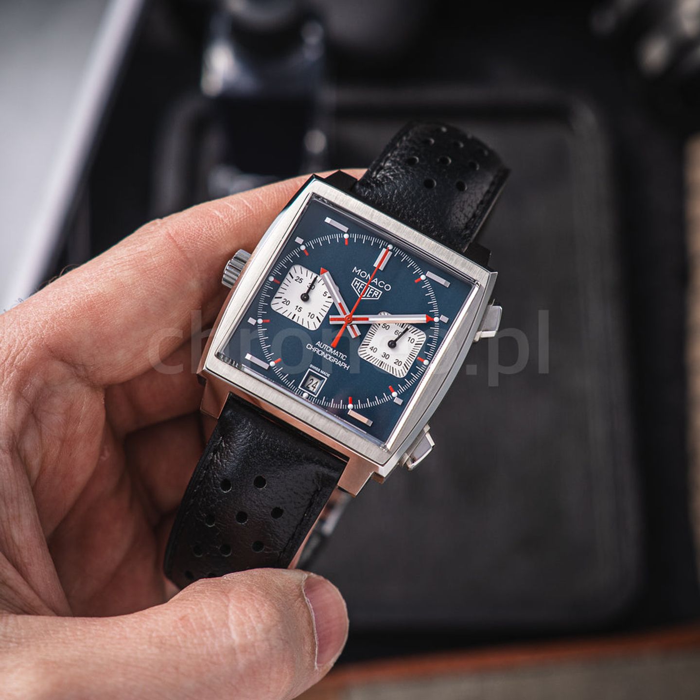 TAG Heuer Monaco Calibre 11 CAW211P.FC6356 (2021) - Blue dial 39 mm Steel case (5/8)