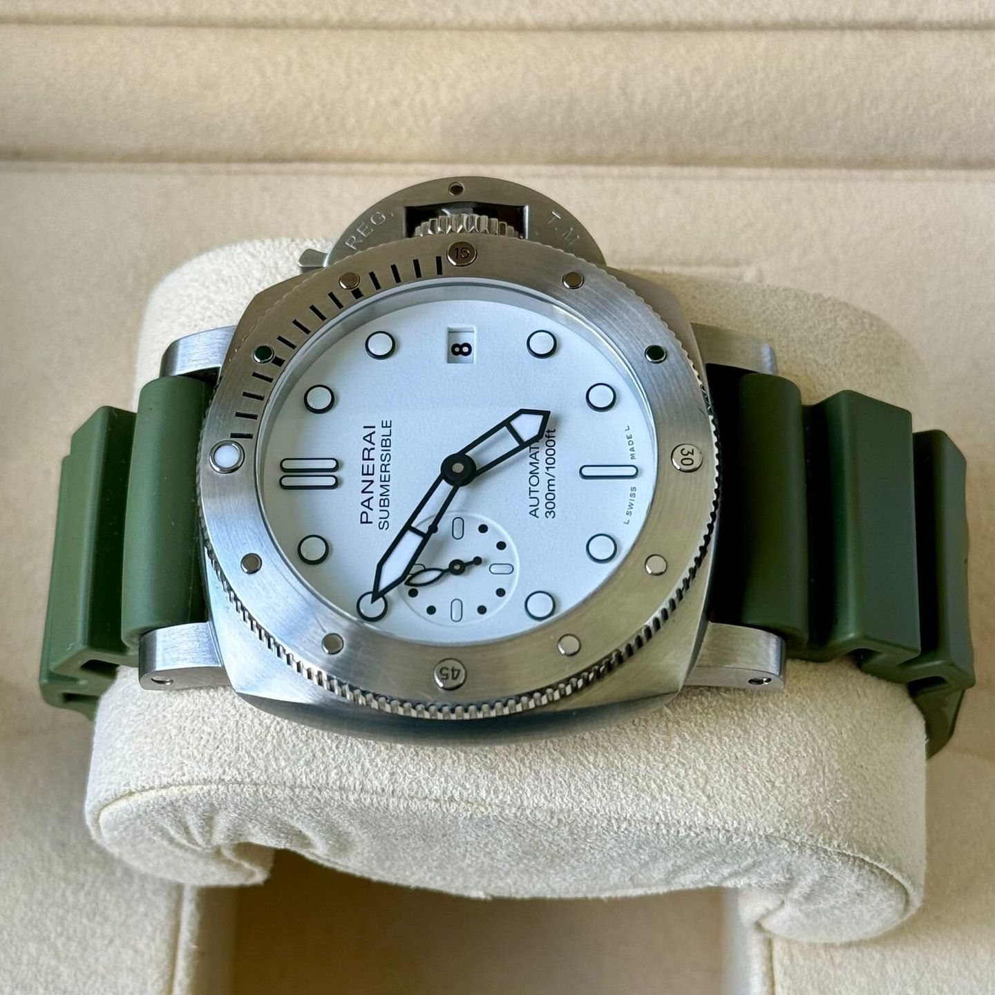 Panerai Luminor Submersible PAM01223 (2021) - Wit wijzerplaat 42mm Staal (5/6)