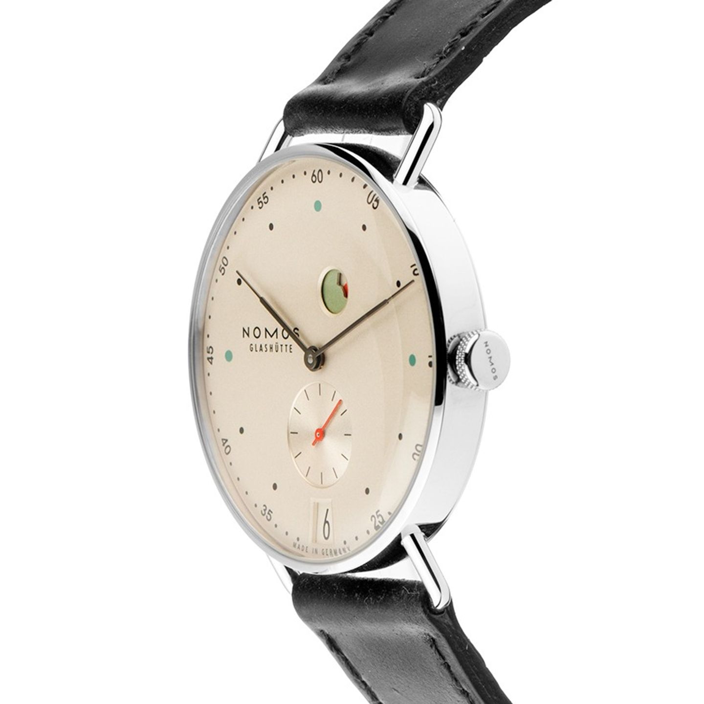 NOMOS Metro Datum Gangreserve 1101 (2025) - Zilver wijzerplaat 37mm Staal (4/7)