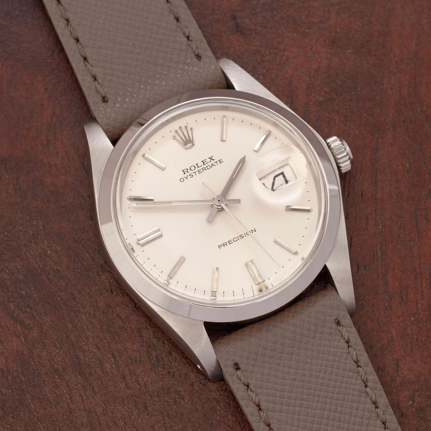 Rolex Oyster Precision 6694 (1972) - Zilver wijzerplaat 34mm Staal (1/8)