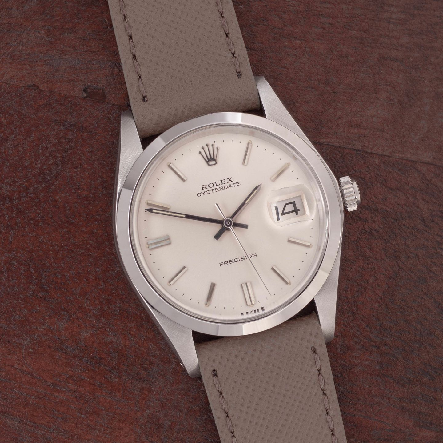 Rolex Oyster Precision 6694 (1972) - Zilver wijzerplaat 34mm Staal (2/8)