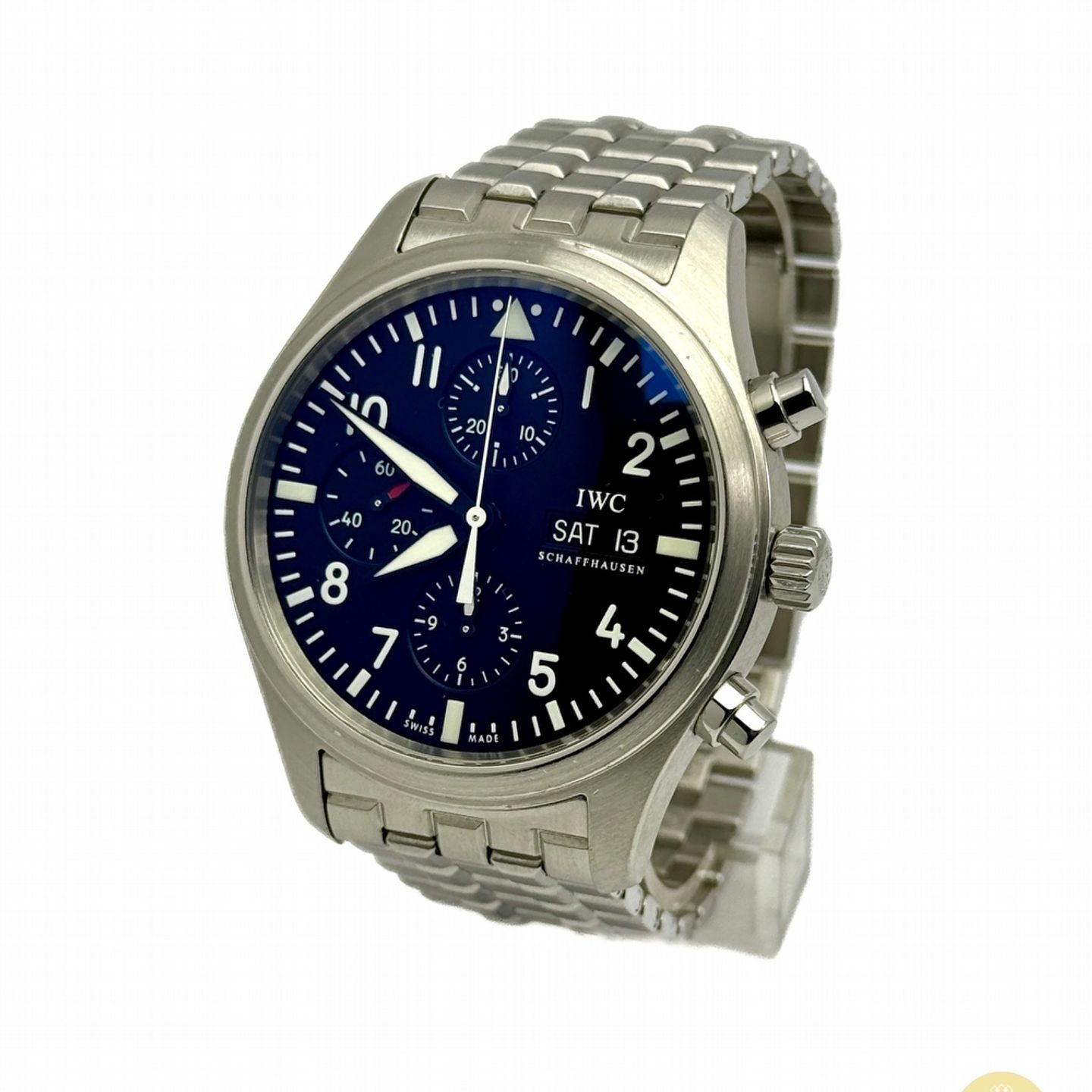 IWC Pilot Chronograph IW371701 (2006) - Black dial 42 mm Steel case (1/8)