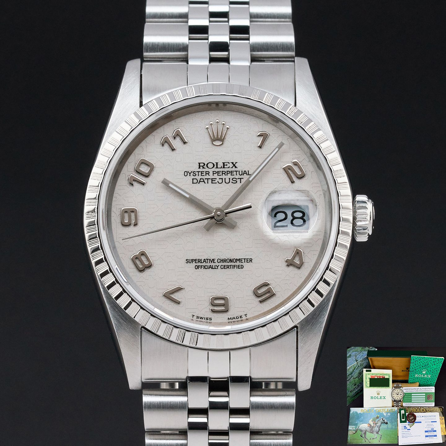 Rolex Datejust 36 16220 (1996) - Beige wijzerplaat 36mm Staal (1/8)