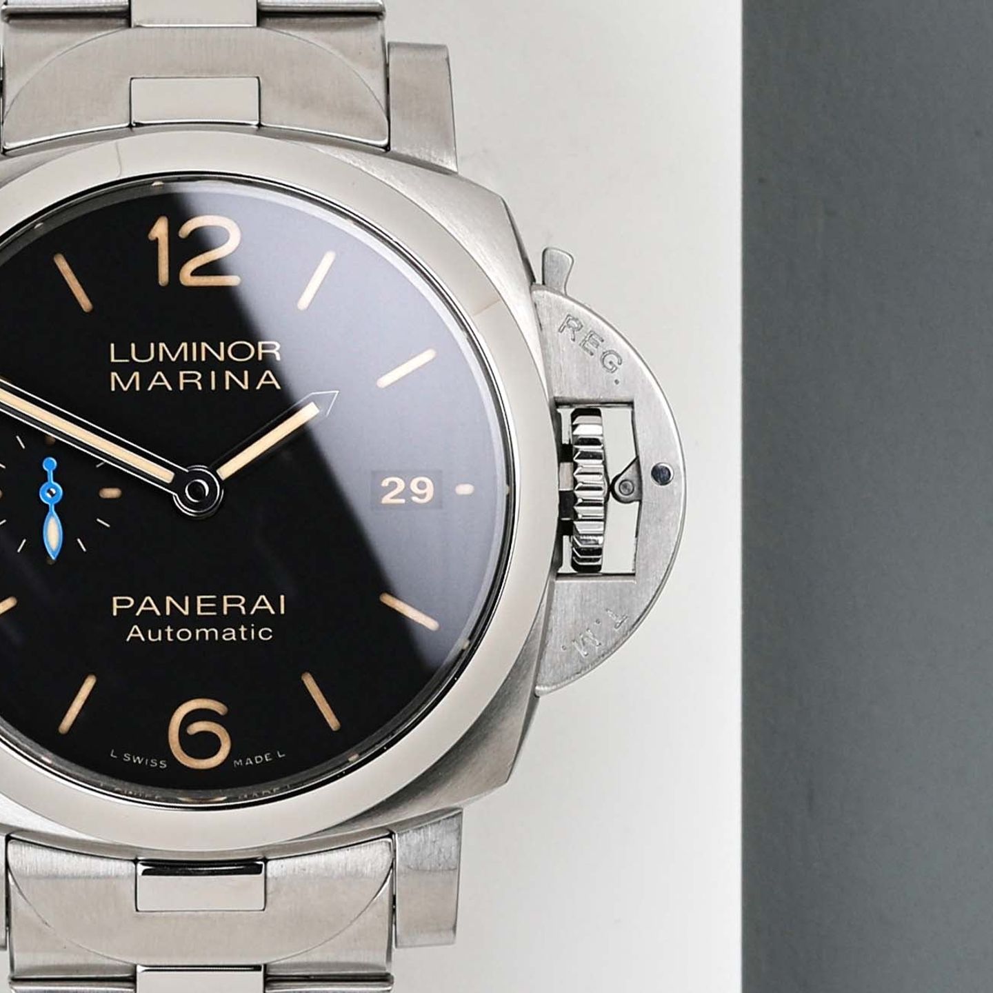 Panerai Luminor Marina 1950 3 Days Automatic PAM00722 (2019) - Zwart wijzerplaat 42mm Staal (5/8)