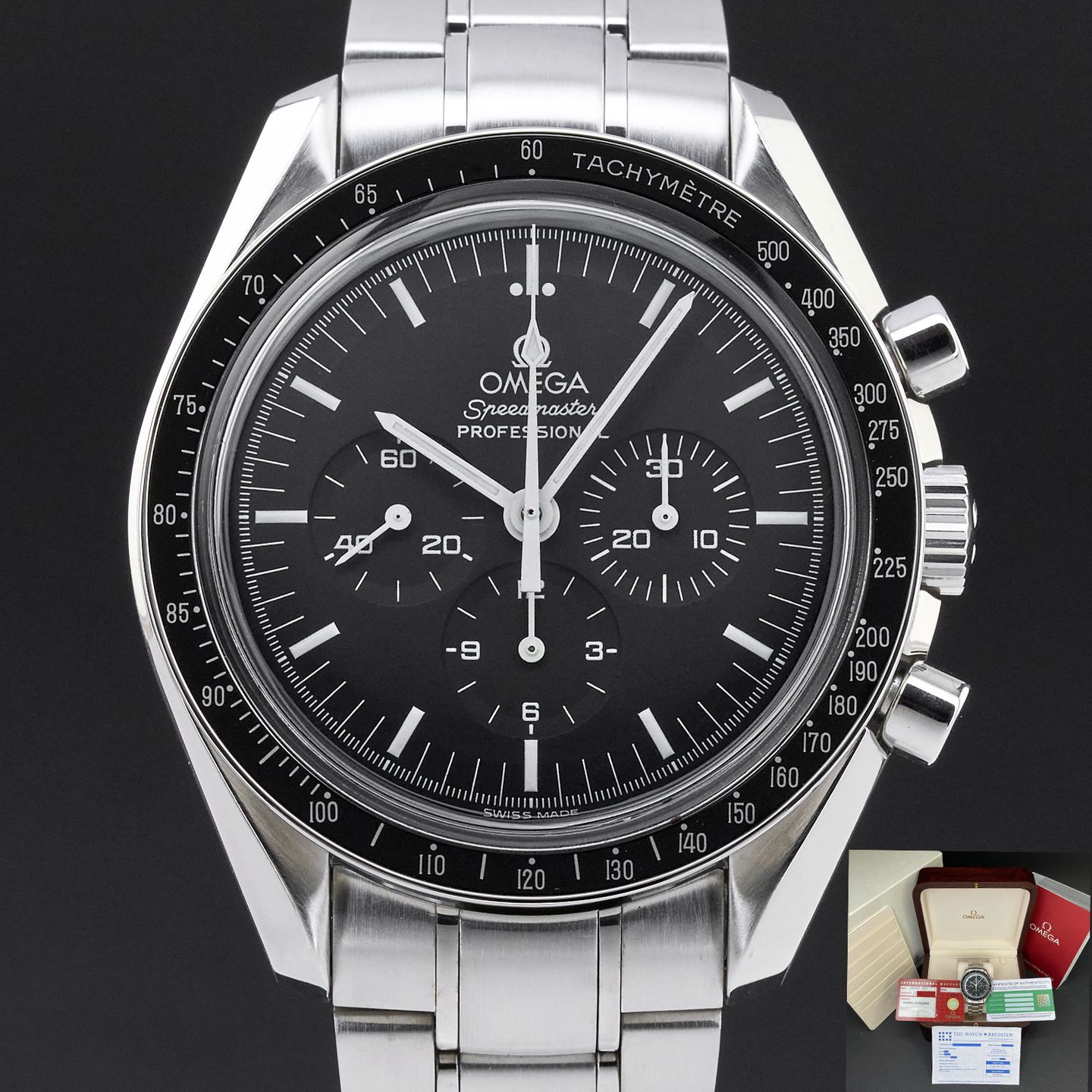 Omega Speedmaster Professional Moonwatch 3572.50 (Onbekend (willekeurig serienummer)) - Zwart wijzerplaat 42mm Staal (1/8)