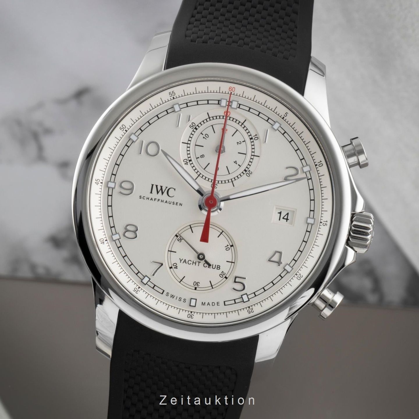 IWC Portuguese Yacht Club Chronograph IW390502 (2018) - Zilver wijzerplaat 44mm Staal (1/8)