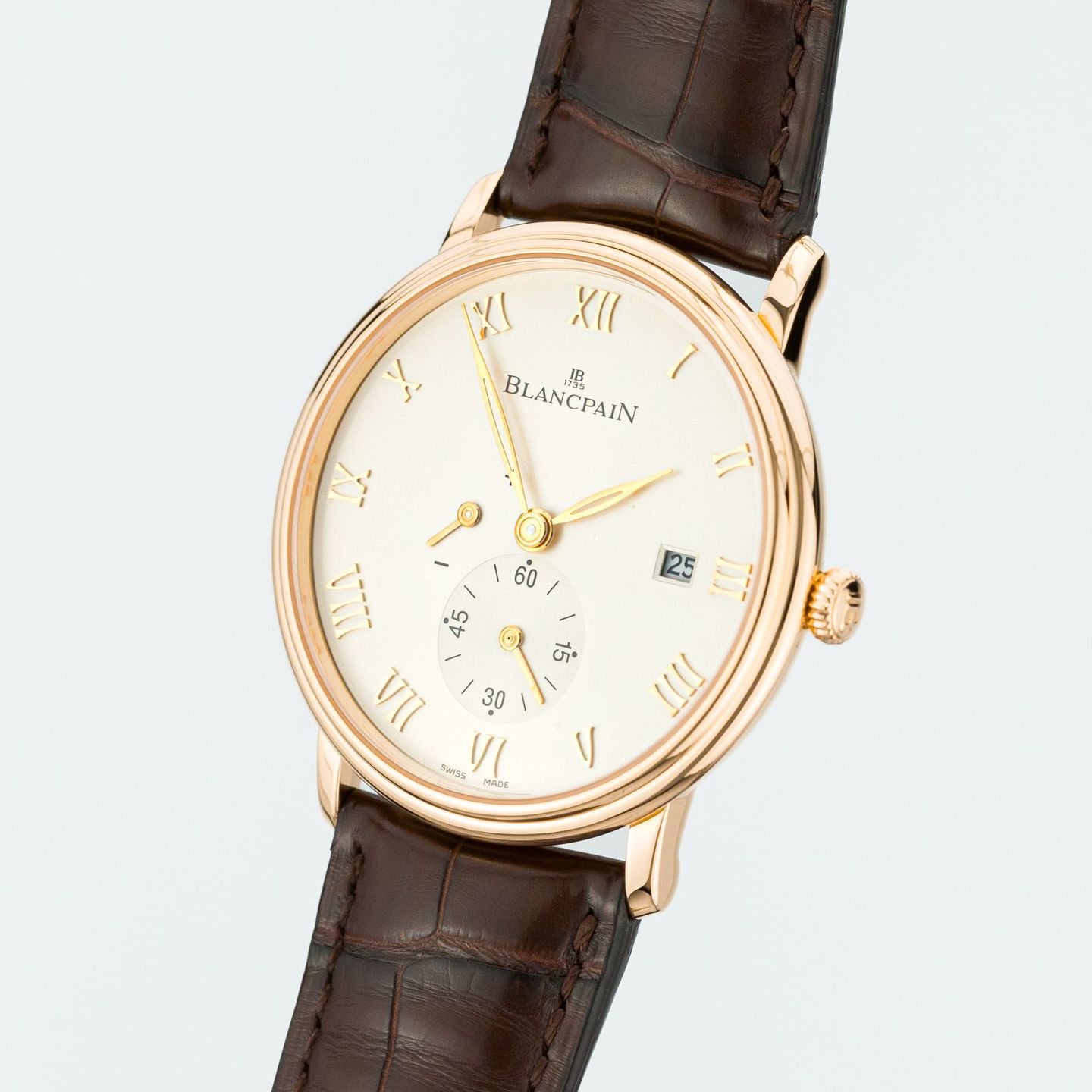 Blancpain Villeret Ultra-Slim 6606-3642-55B (Unknown (random serial)) - White dial 41 mm Red Gold case (3/8)