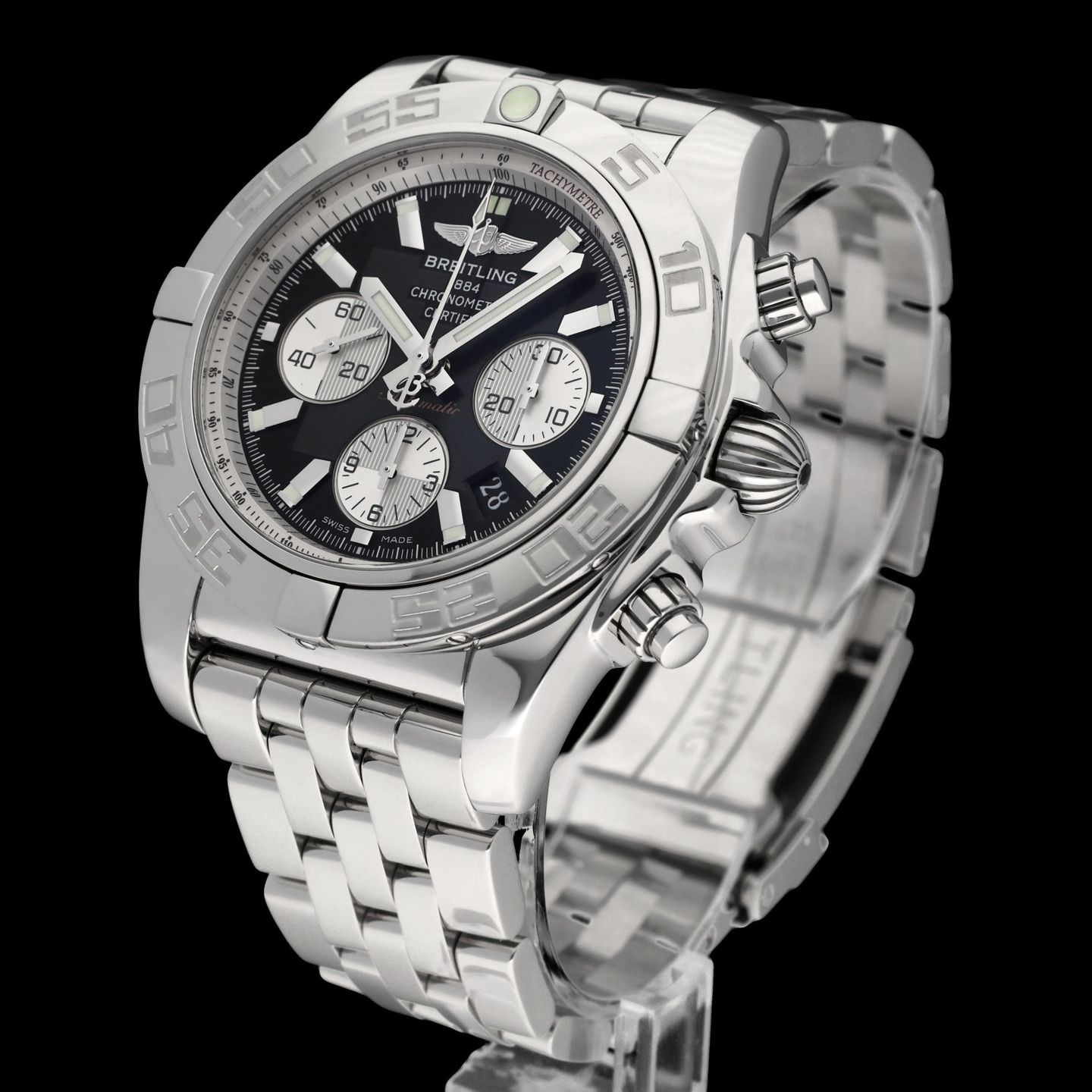 Breitling Chronomat 44 AB0110 (2009) - Black dial 44 mm Steel case (2/8)