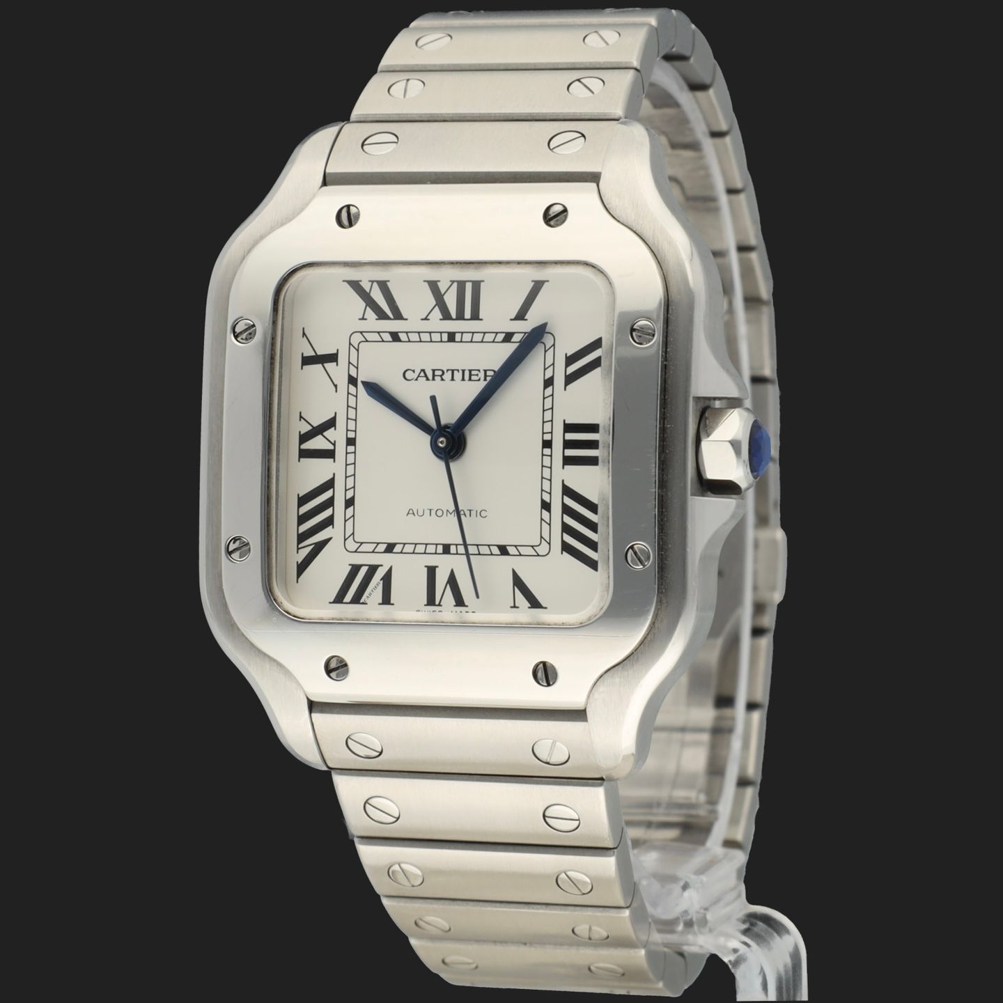Cartier Santos WSSA0029 (2021) - Silver dial 35 mm Steel case (1/8)