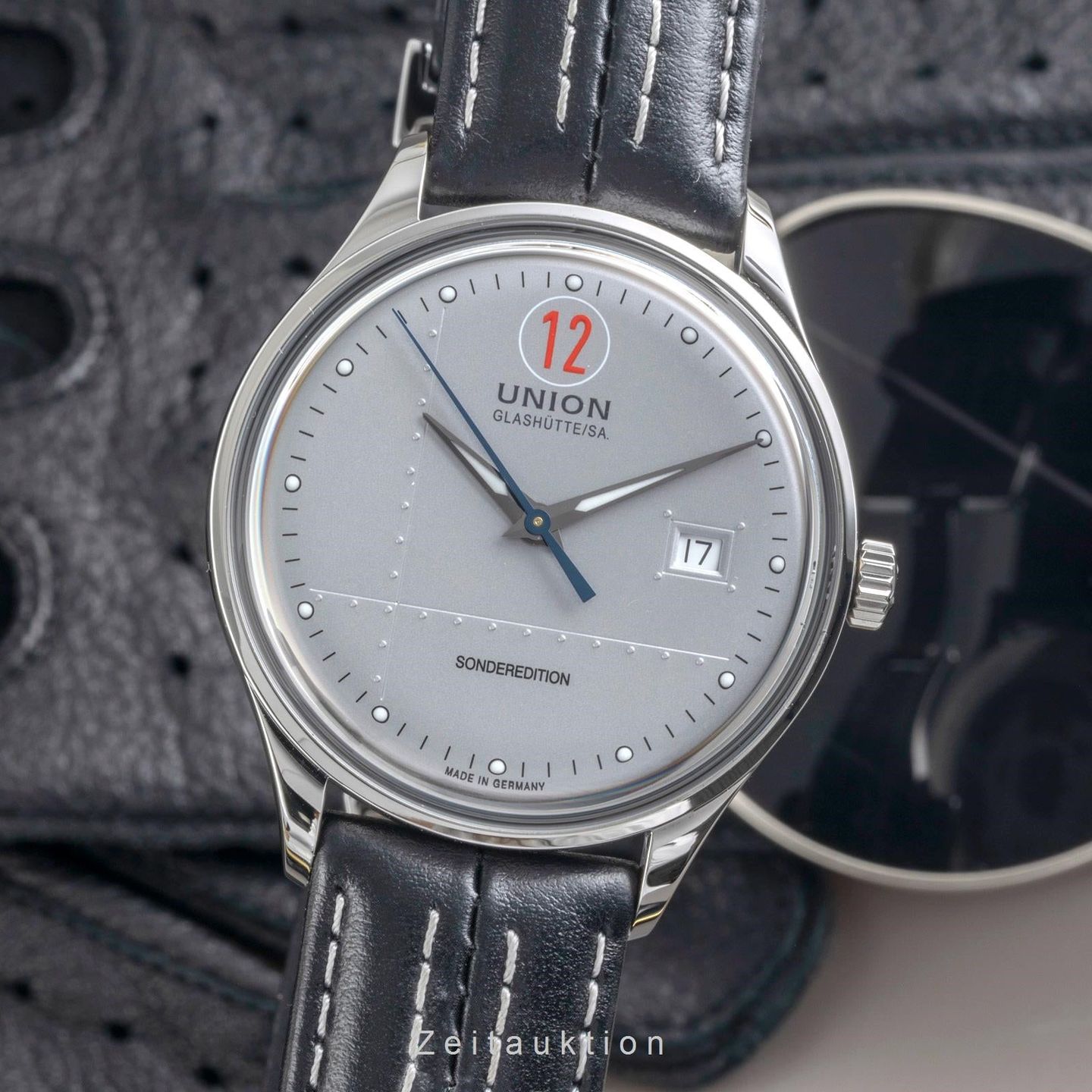 Union Glashütte Noramis Date D012.407.16.032.00 (Unknown (random serial)) - Grey dial 41 mm Steel case (1/8)
