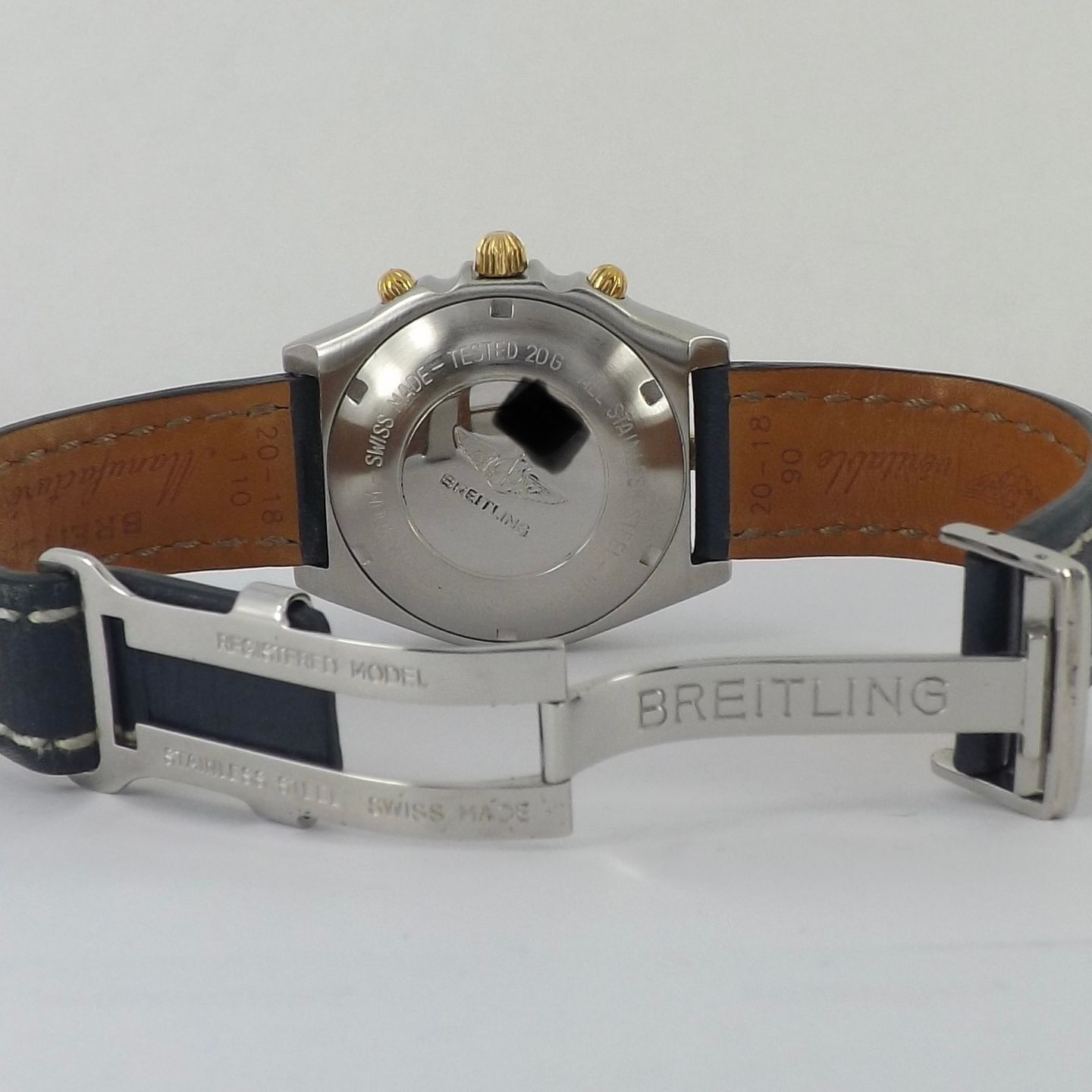 Breitling Chronomat B13047 (1990) - Blue dial 39 mm Steel case (6/8)