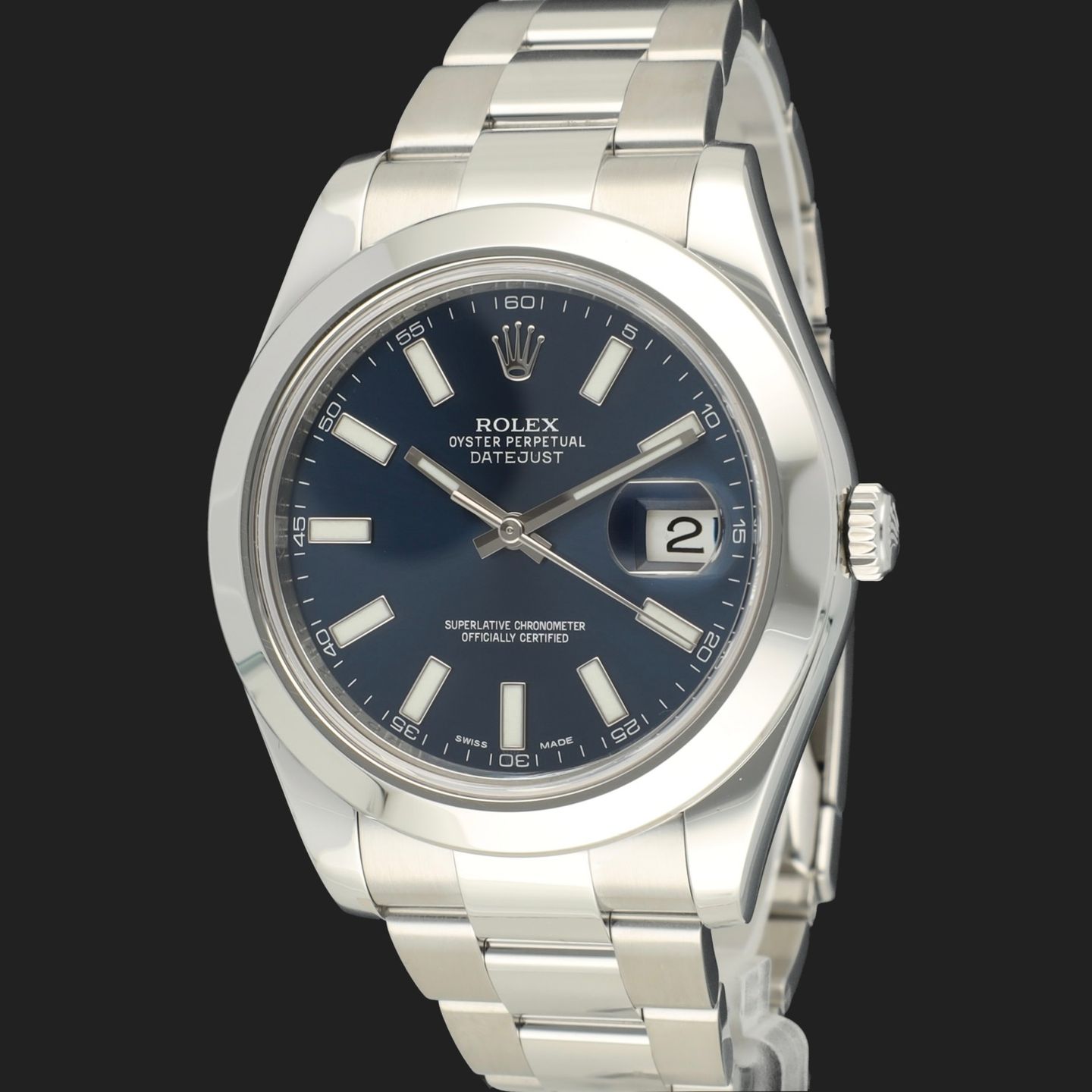 Rolex Datejust II 116300 (2014) - Blue dial 41 mm Steel case (1/8)